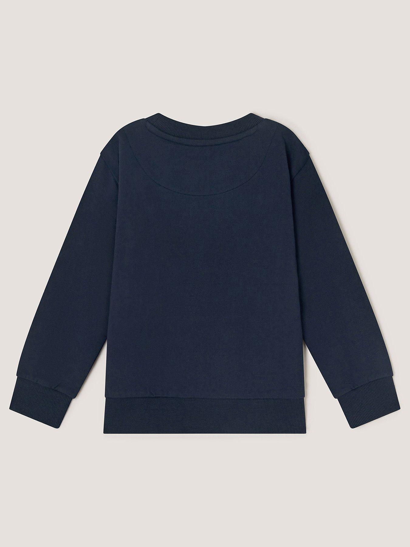 Image 2 of 3 of Monsoon Boys Christmas Dino Sweat Top - Navy