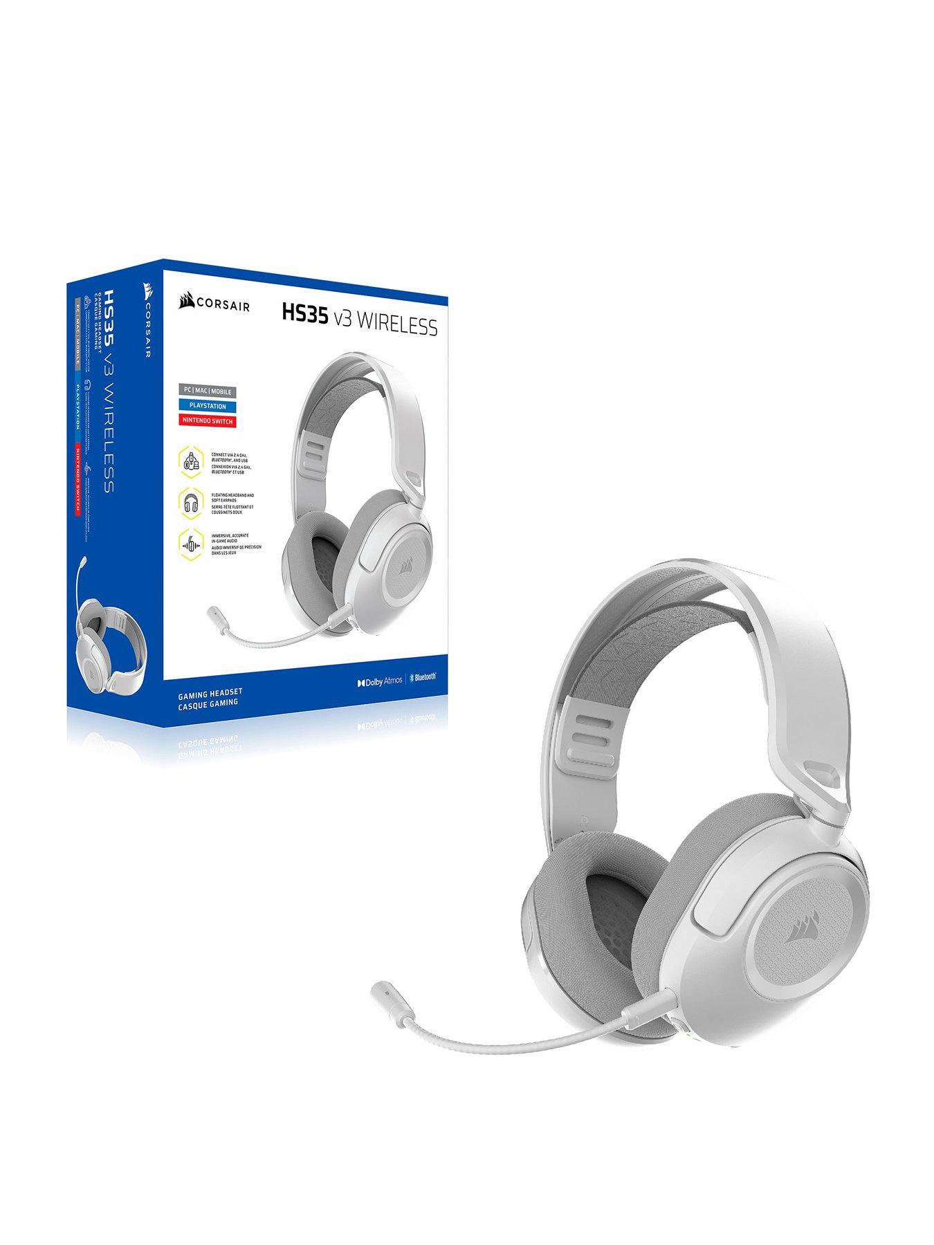 CORSAIR HS35 v3 Wireless Headset, White, Playstation Packaging