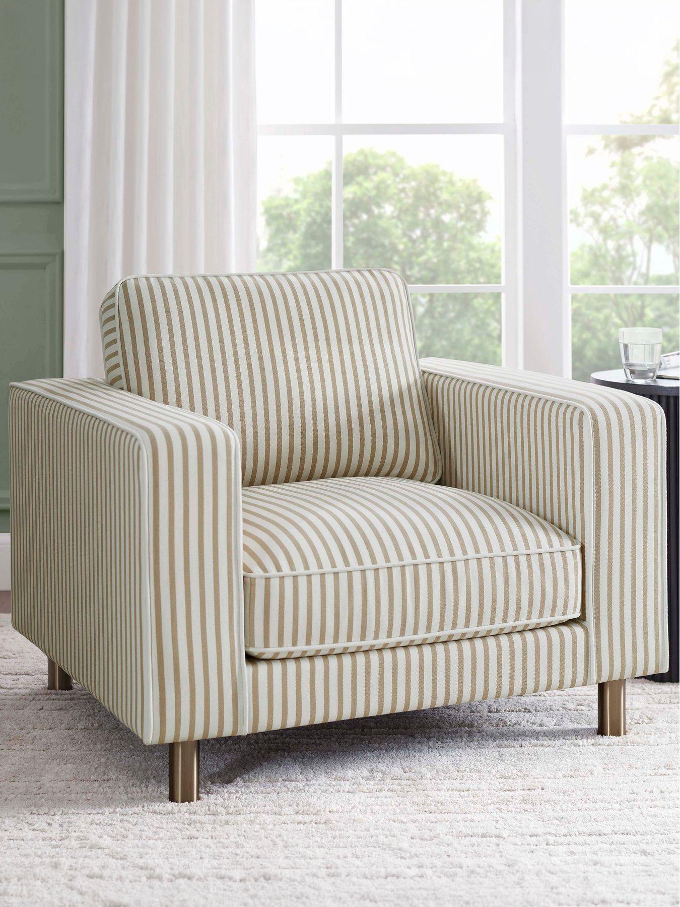 Dusk Soho Armchair - Sand Stripe