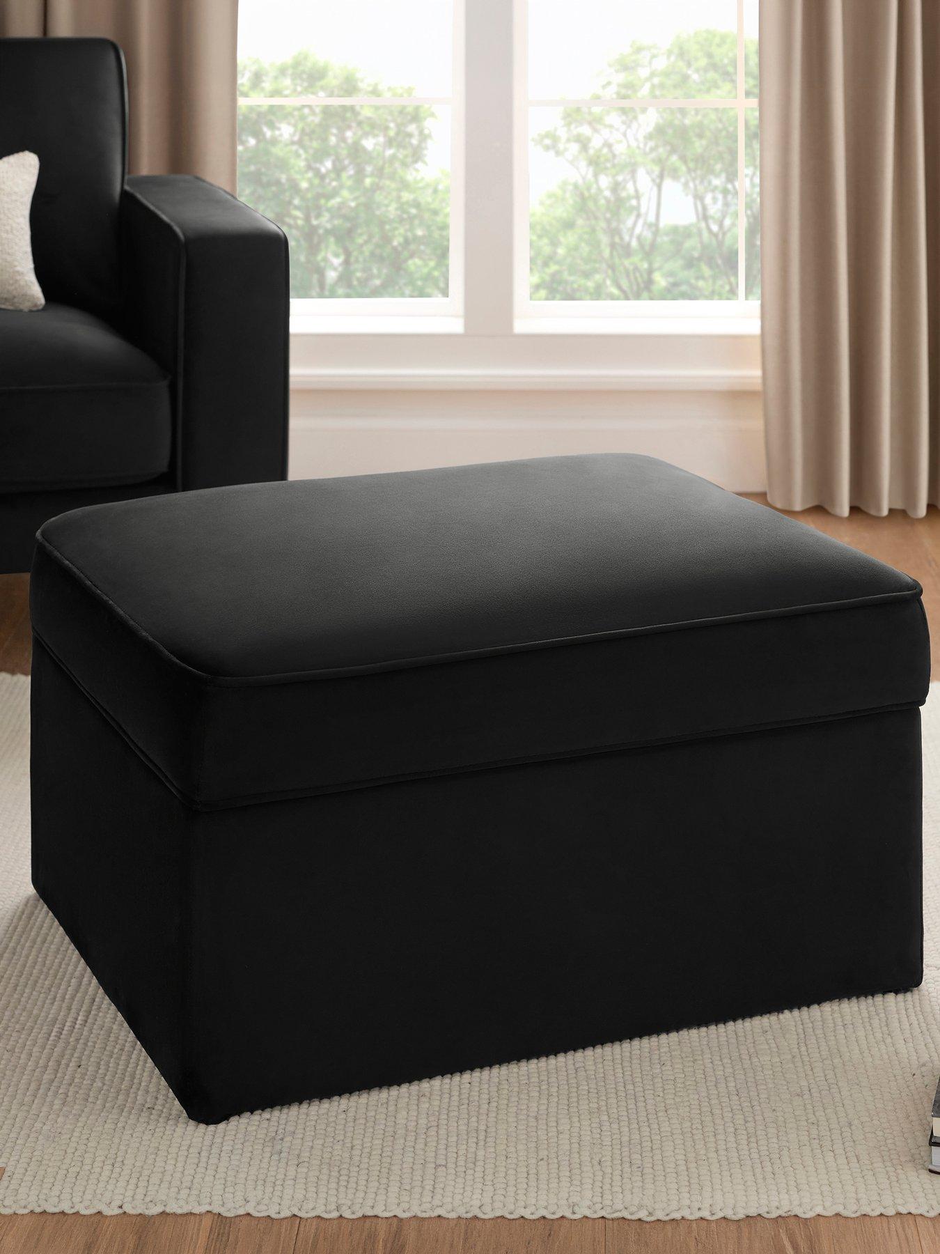 Dusk Soho Ottoman Storage Pouffe - Ink