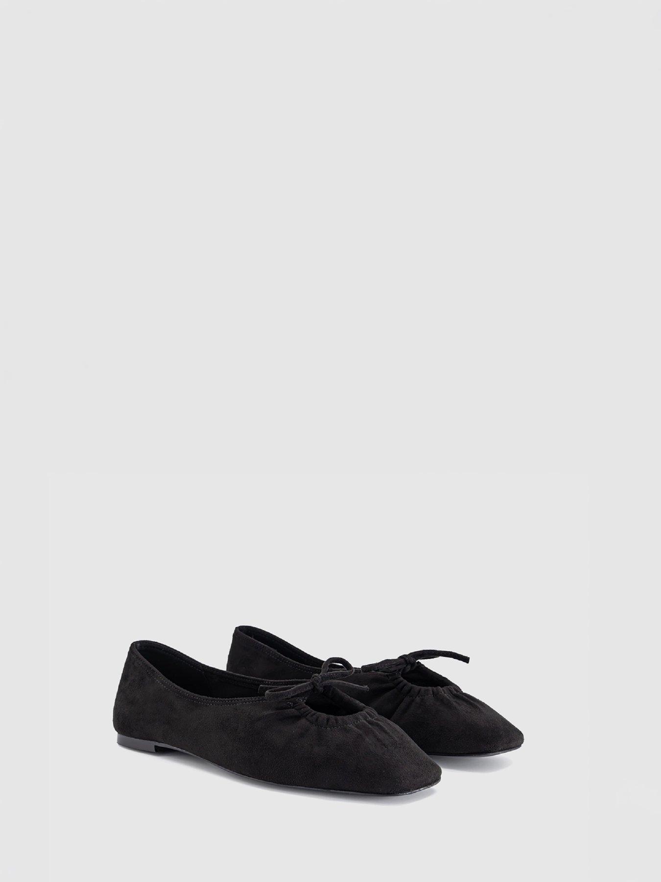 Image 4 of 4 of OFFICE Frenzie Key Hole Ballet Pumps - Black