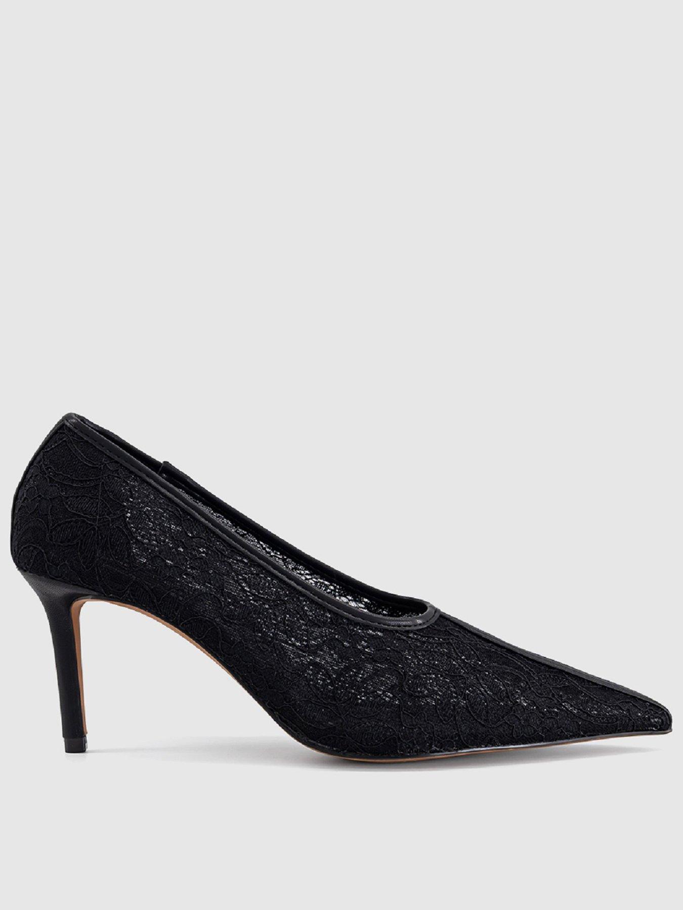OFFICE Master Lace High Vamp Court Heels - Black