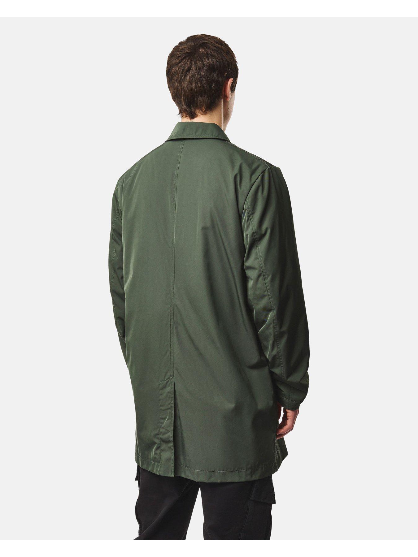 Image 3 of 7 of Weekend Offender Avalon Badge Long Line Coat - Green