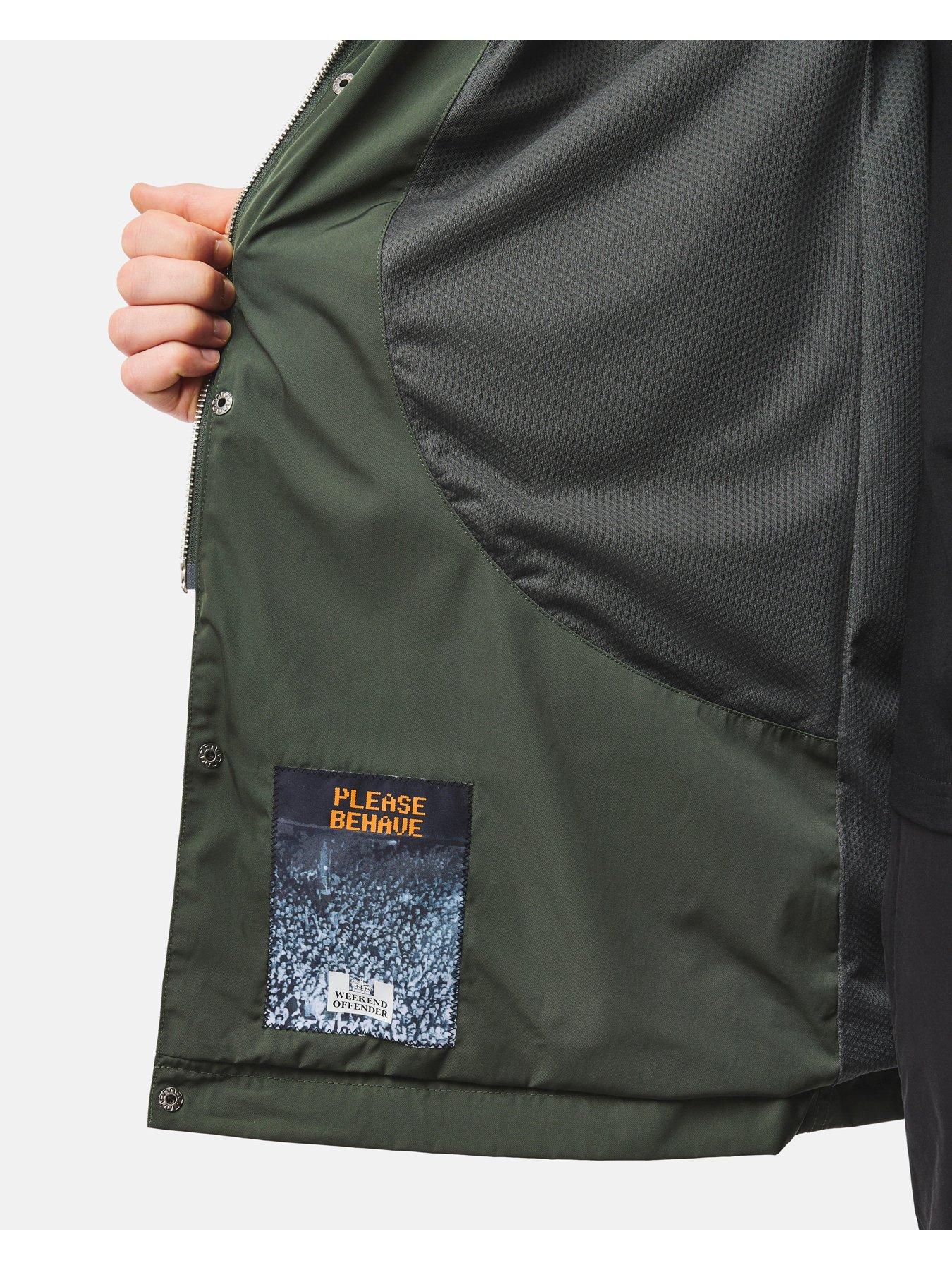 Image 4 of 7 of Weekend Offender Avalon Badge Long Line Coat - Green