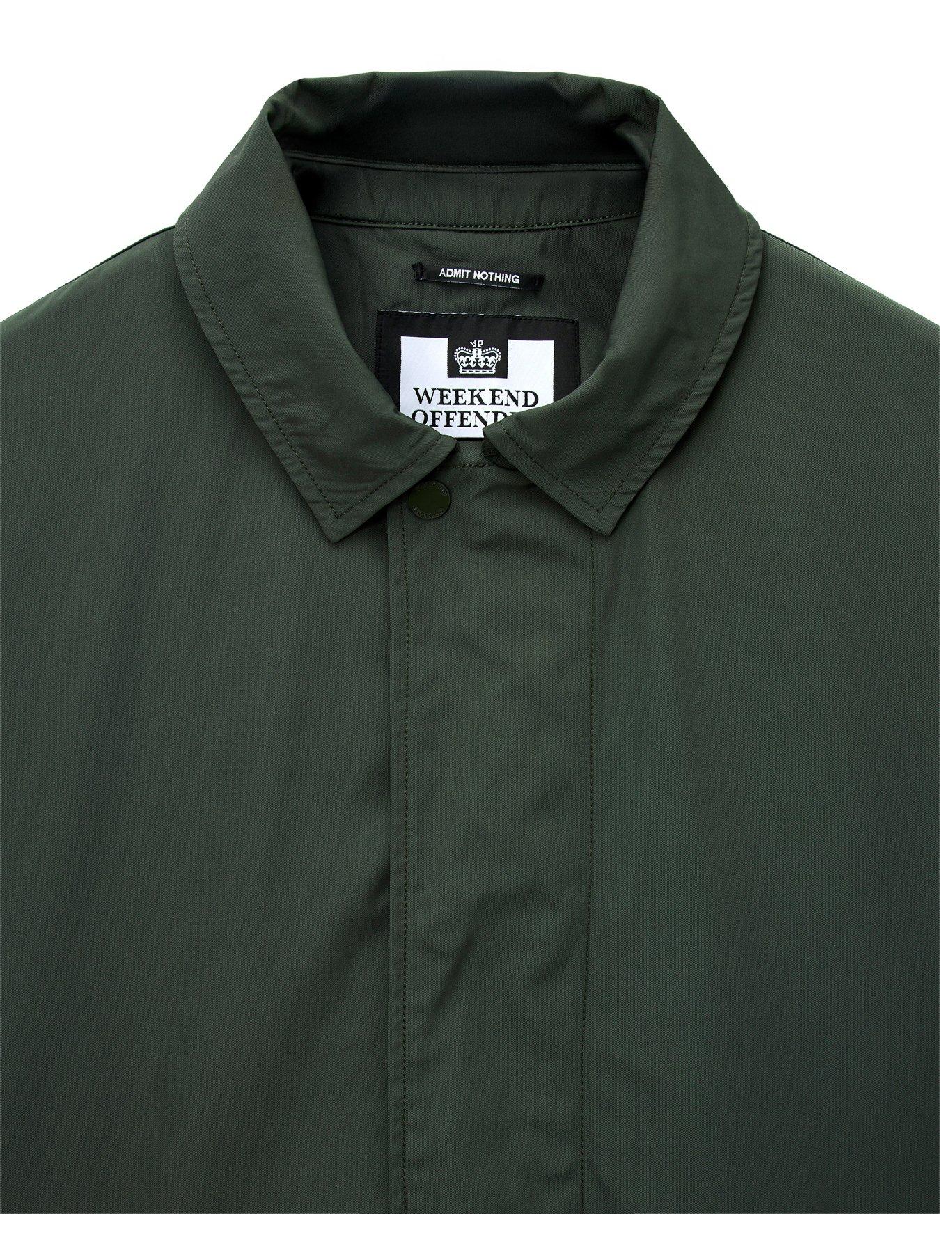Image 6 of 7 of Weekend Offender Avalon Badge Long Line Coat - Green