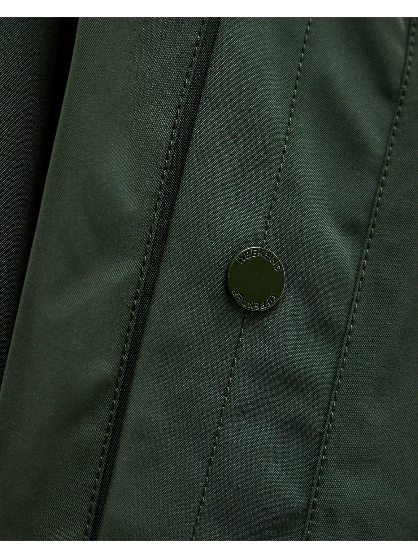 Image 7 of 7 of Weekend Offender Avalon Badge Long Line Coat - Green