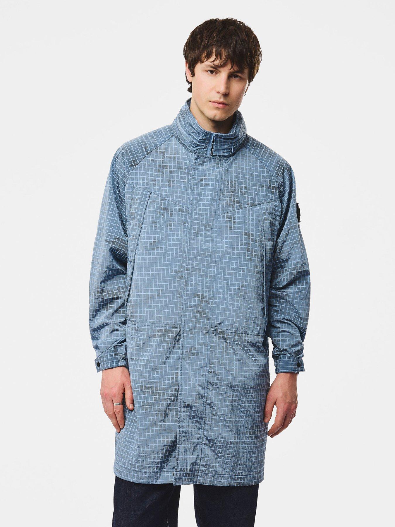 Image 1 of 7 of Weekend Offender Algiers Badge Long Line Coat - Blue
