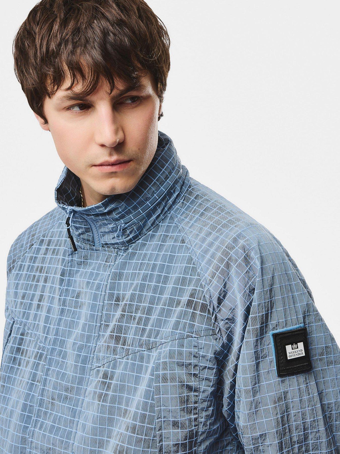 Image 4 of 7 of Weekend Offender Algiers Badge Long Line Coat - Blue