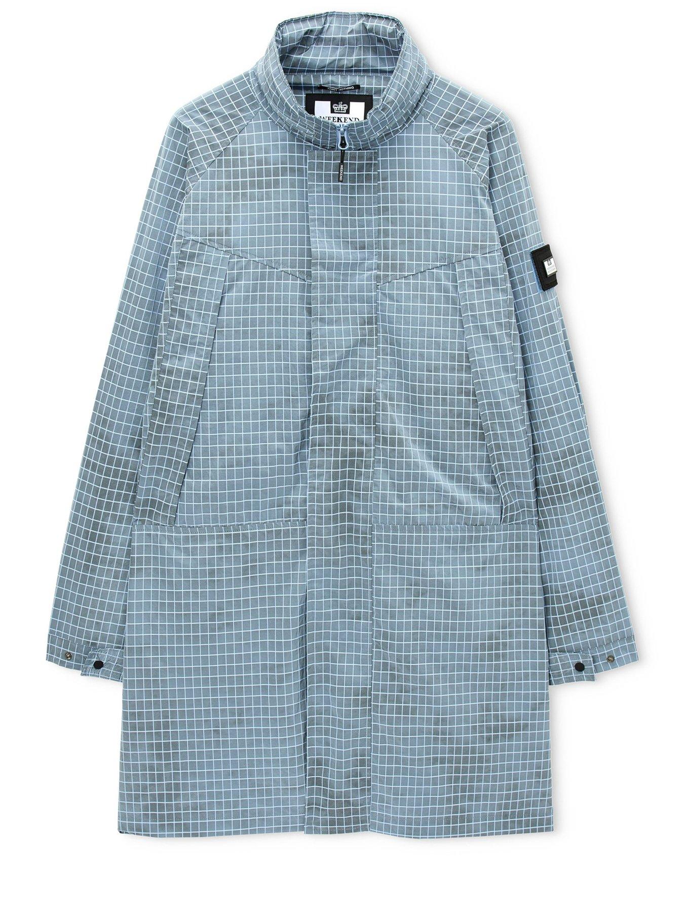 Image 5 of 7 of Weekend Offender Algiers Badge Long Line Coat - Blue