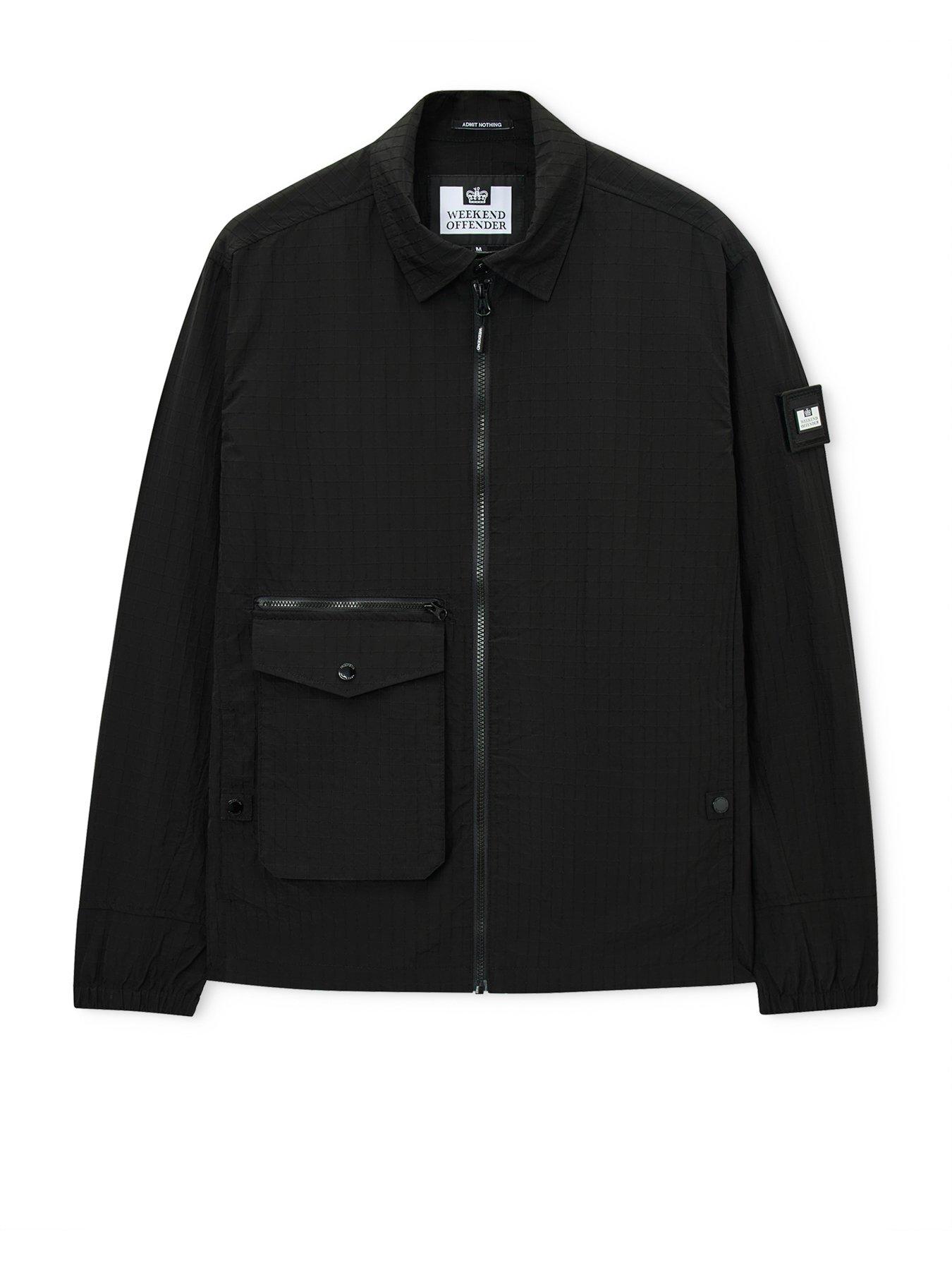Image 4 of 6 of Weekend Offender Weekend Offender Vinnie Technical Overshirt - Black