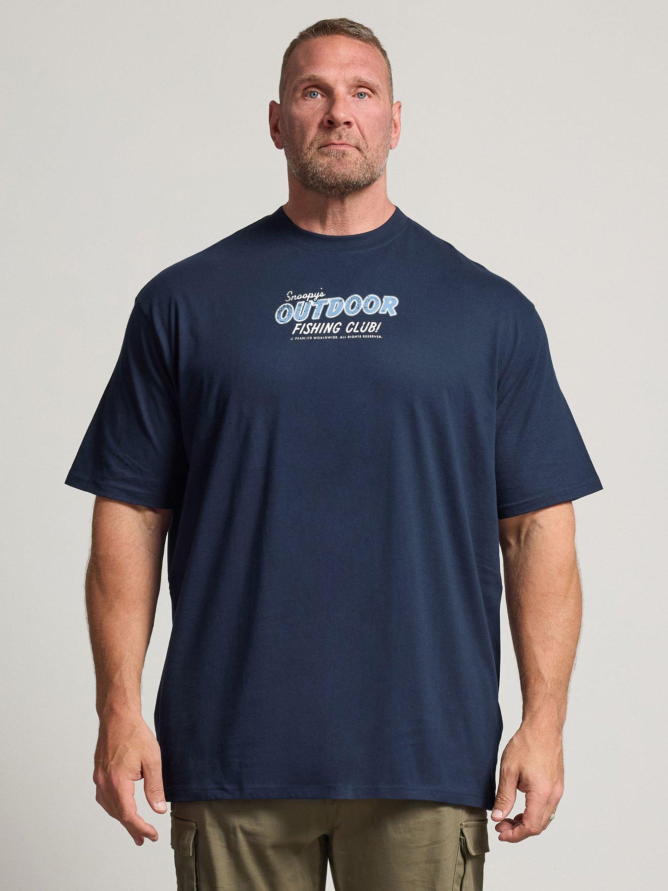 Image 1 of 4 of BadRhino Mens Extra Long Graphic Printed T-Shirt - Blue