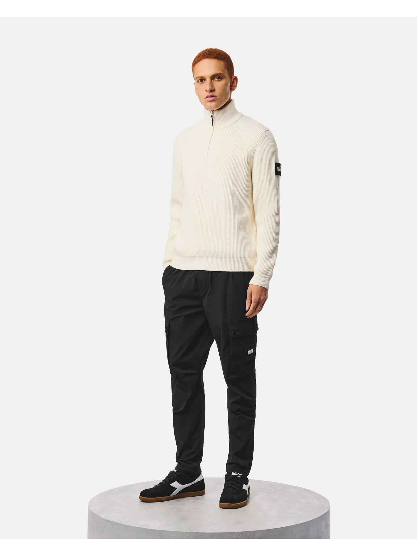 Image 3 of 7 of Weekend Offender Snetterton 1/4 Zip Knitted Jumper - Cream