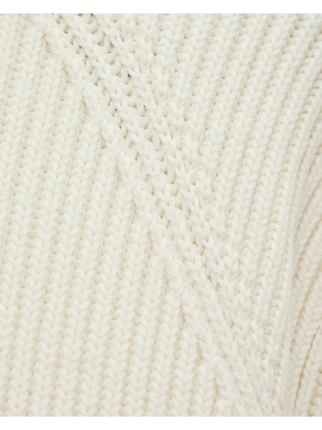 Image 7 of 7 of Weekend Offender Snetterton 1/4 Zip Knitted Jumper - Cream