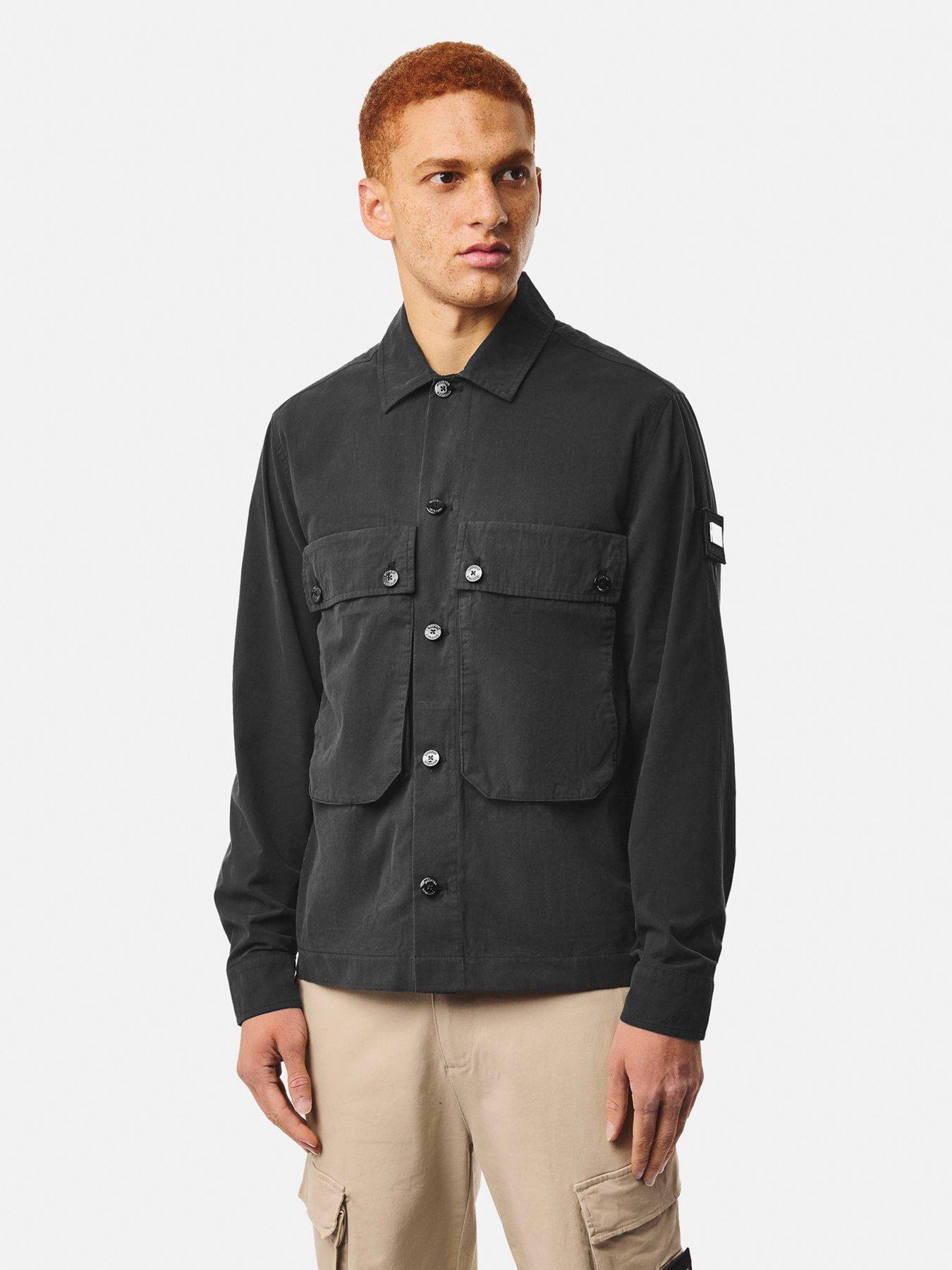 Image 1 of 6 of Weekend Offender Weekend Offender Pancho Technical Badge Overshirt - Black