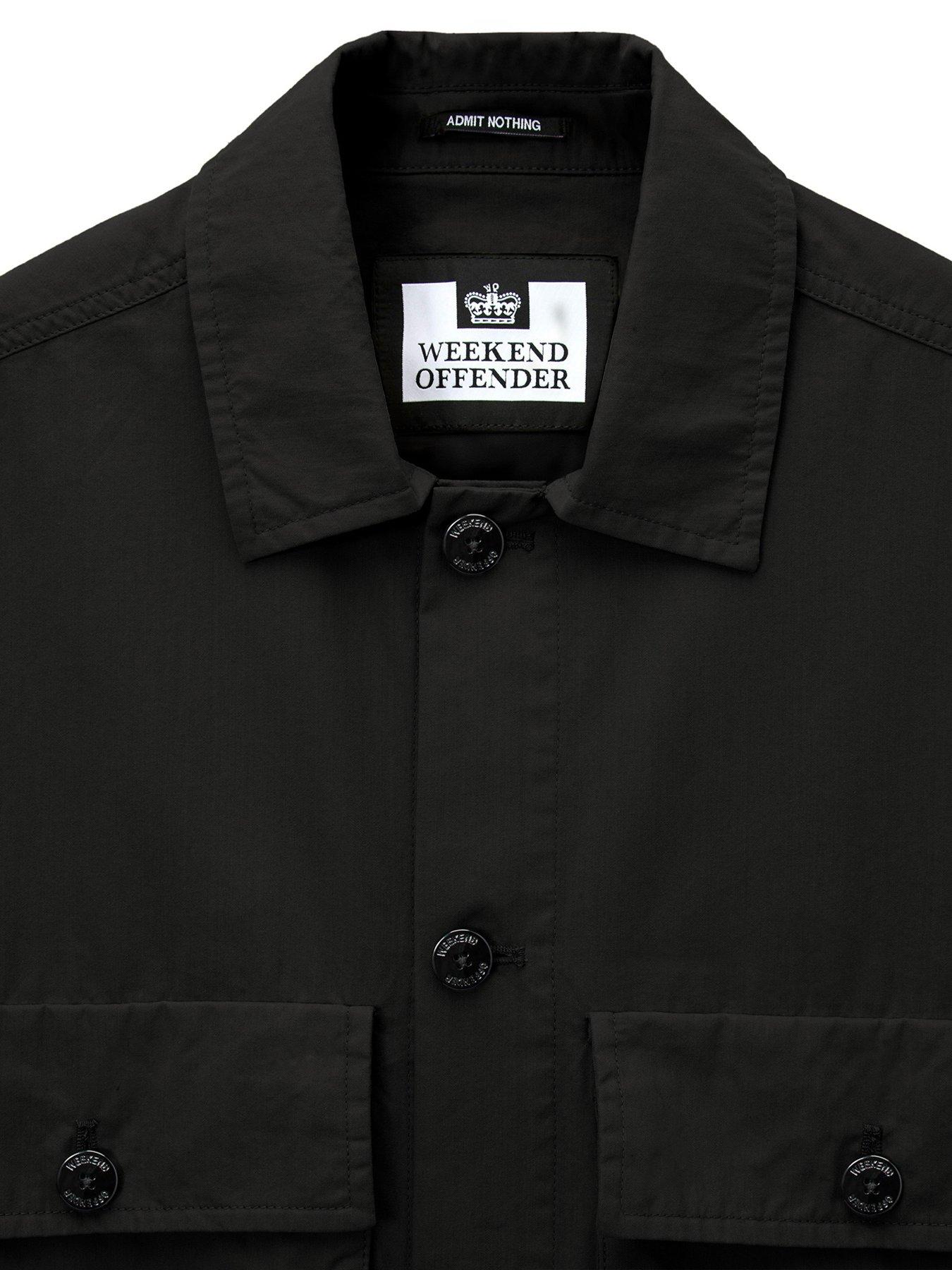 Image 5 of 6 of Weekend Offender Weekend Offender Pancho Technical Badge Overshirt - Black