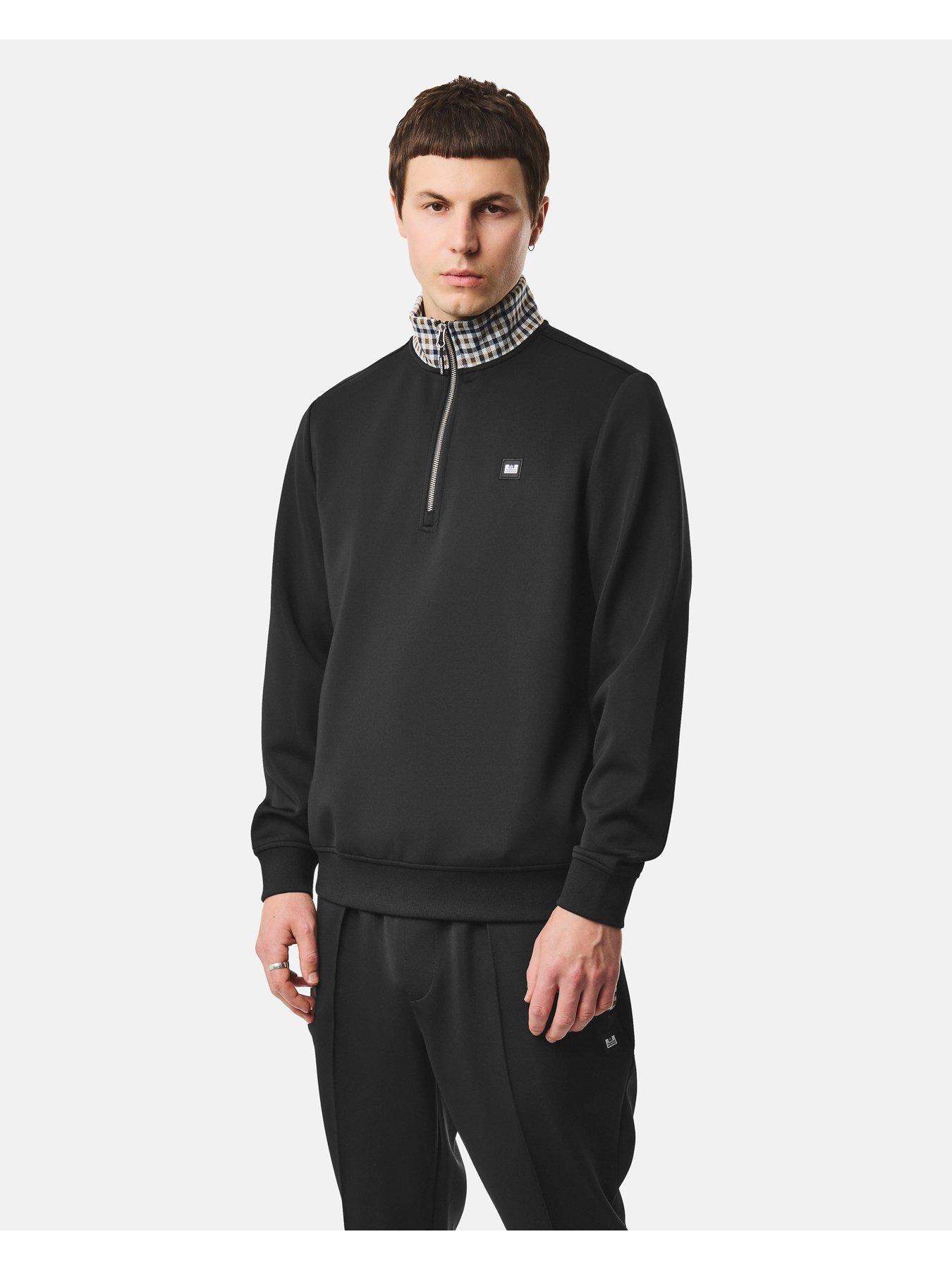 Image 1 of 6 of Weekend Offender Henson 1/4 Zip Knitted Jumper - Black