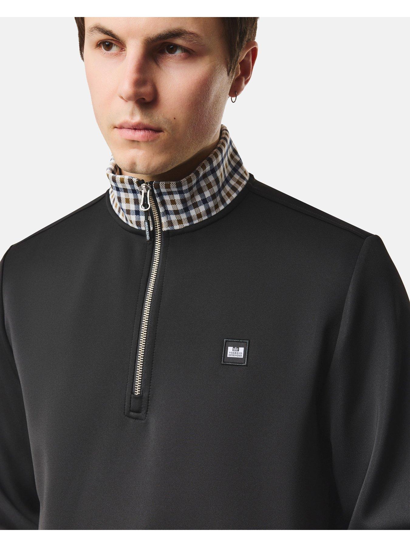 Image 2 of 6 of Weekend Offender Henson 1/4 Zip Knitted Jumper - Black