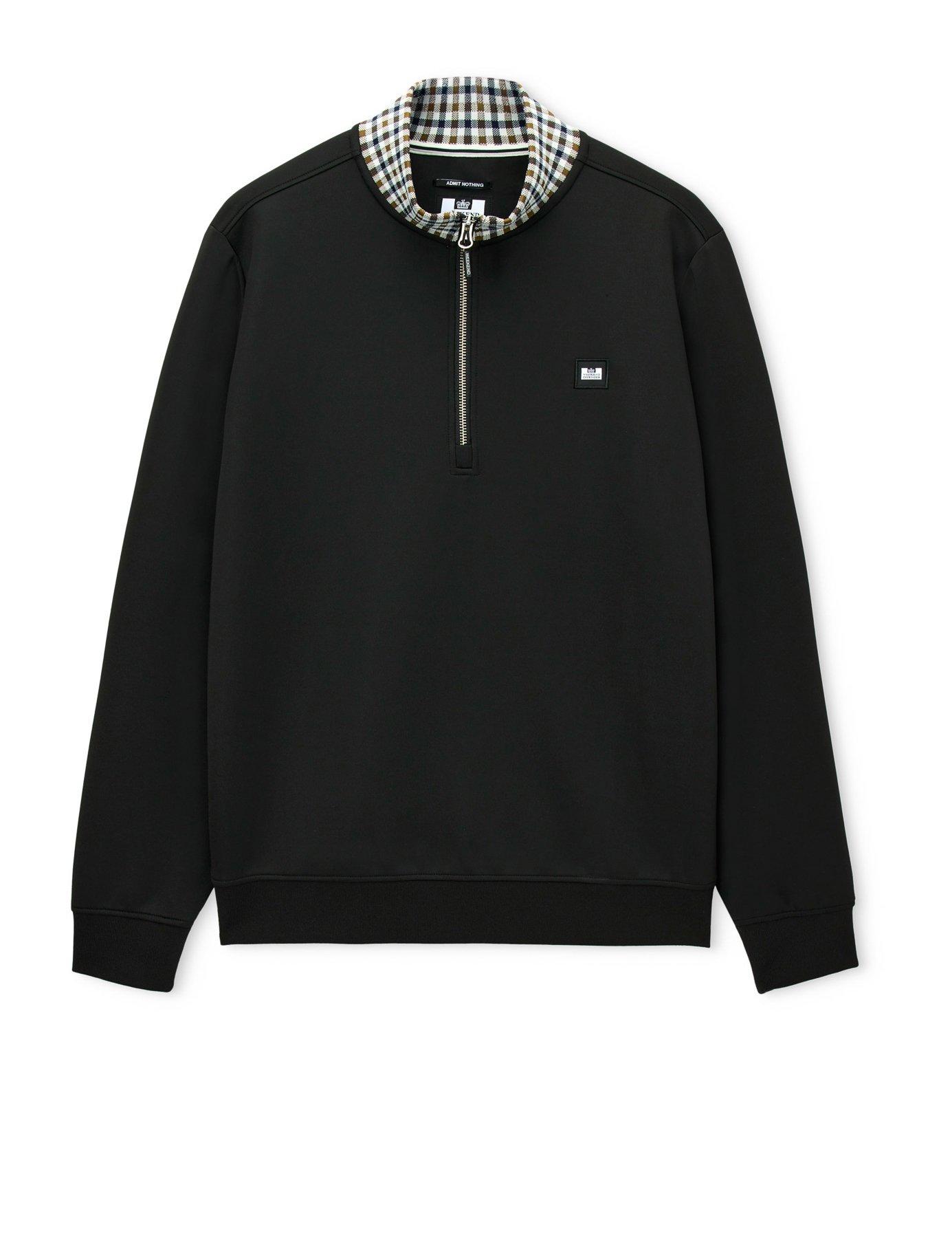 Image 5 of 6 of Weekend Offender Henson 1/4 Zip Knitted Jumper - Black