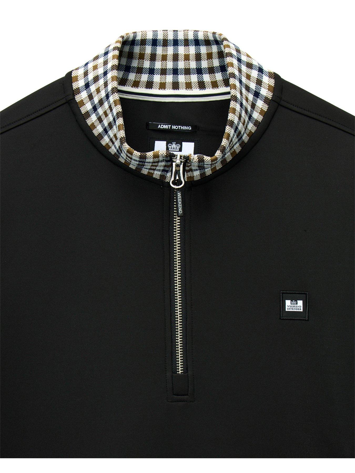 Image 6 of 6 of Weekend Offender Henson 1/4 Zip Knitted Jumper - Black