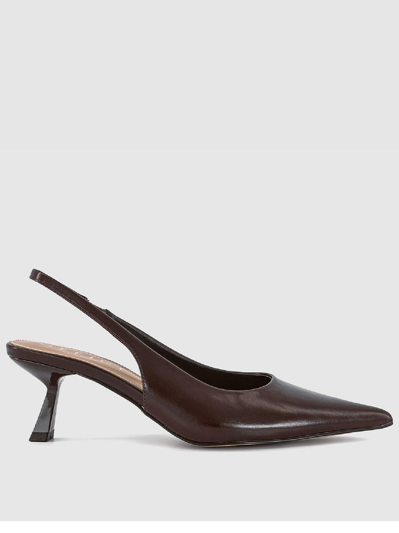 OFFICE Million Slingback Court Kitten Heels - Brown