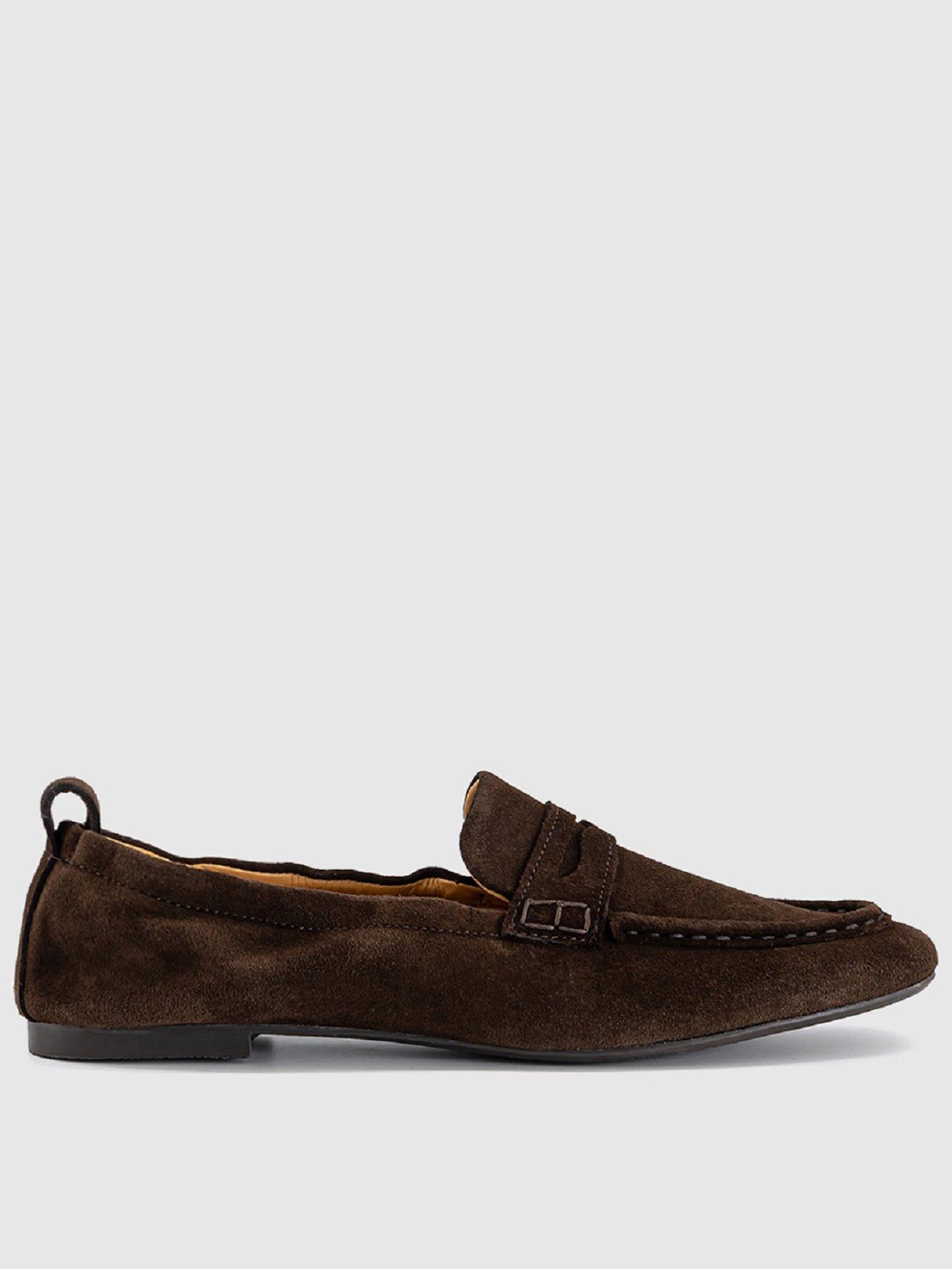 OFFICE Fondant Square Toe Ruched Loafers - Brown
