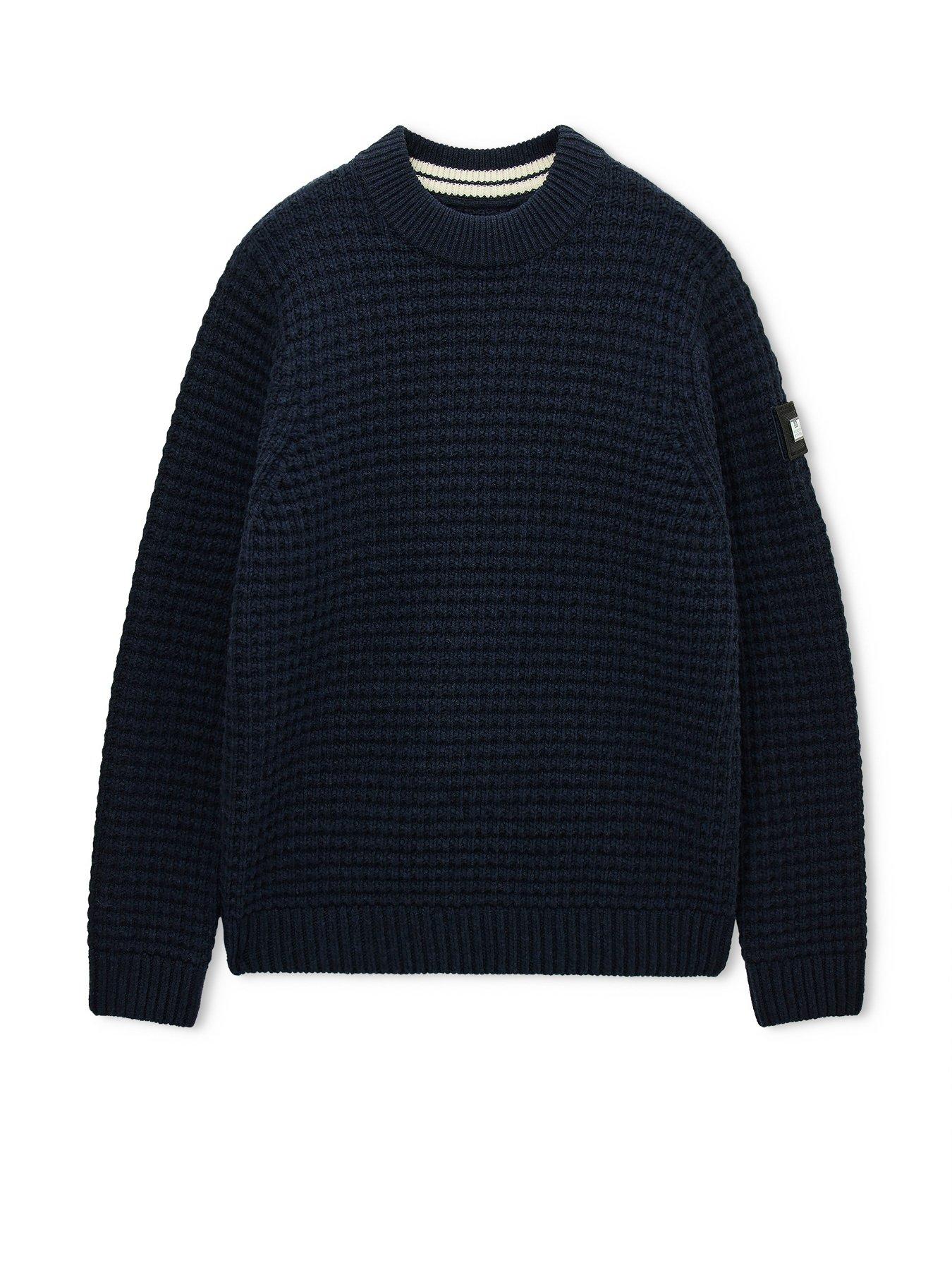 Image 5 of 7 of Weekend Offender Molson Knitted Jumper - Navy