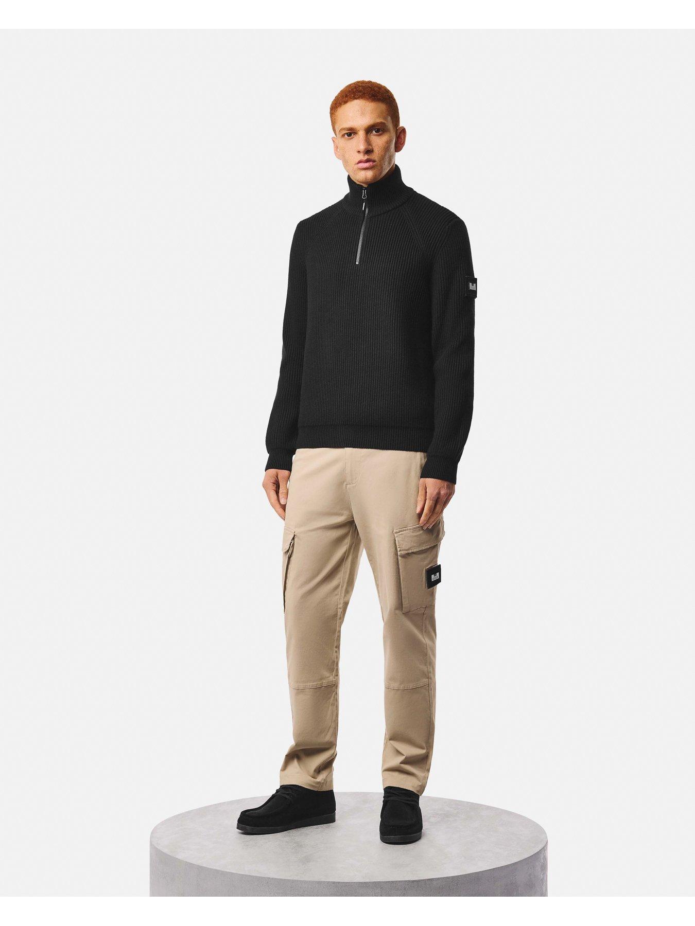 Image 3 of 7 of Weekend Offender Snetterton 1/4 Zip Knitted Jumper - Black