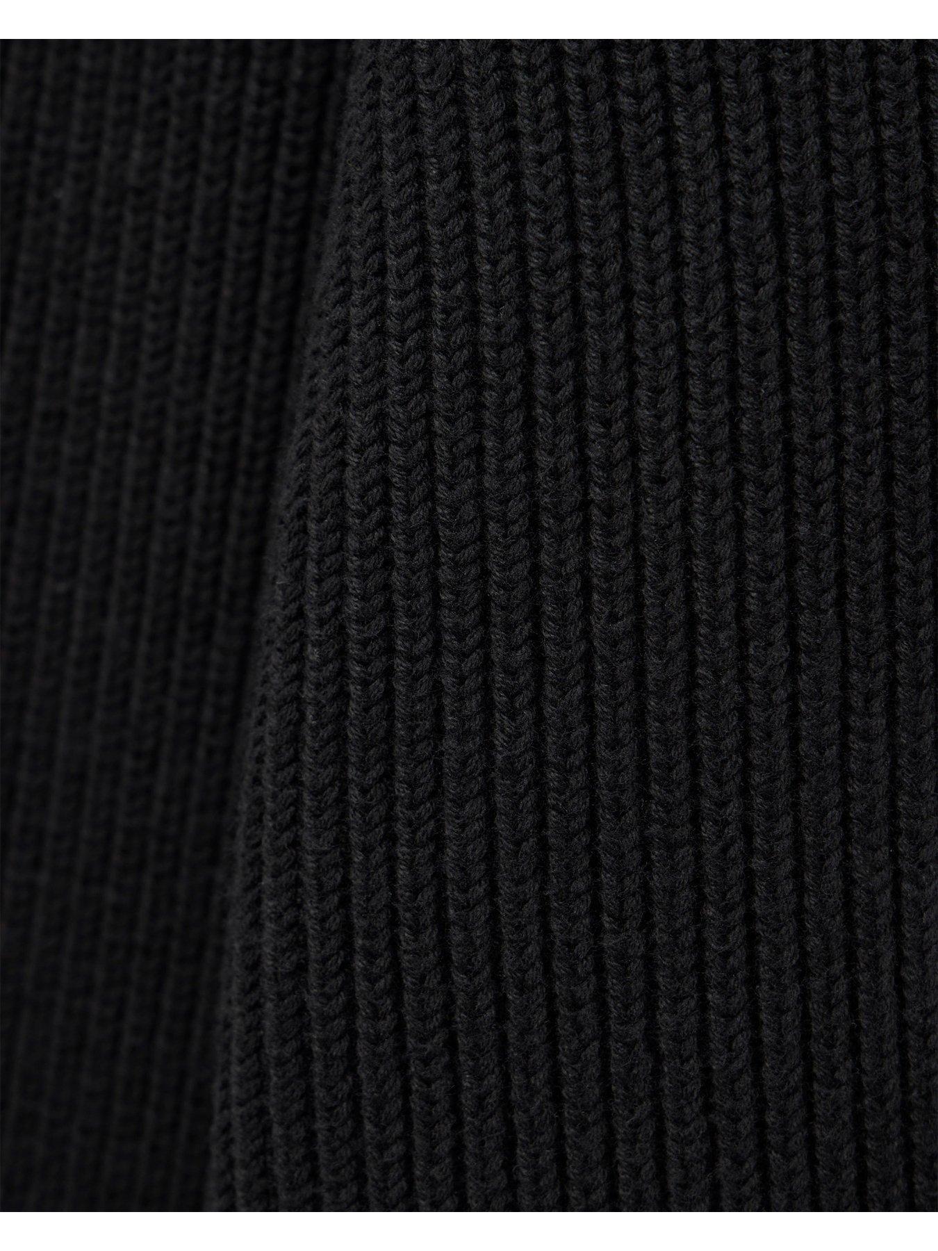 Image 7 of 7 of Weekend Offender Snetterton 1/4 Zip Knitted Jumper - Black