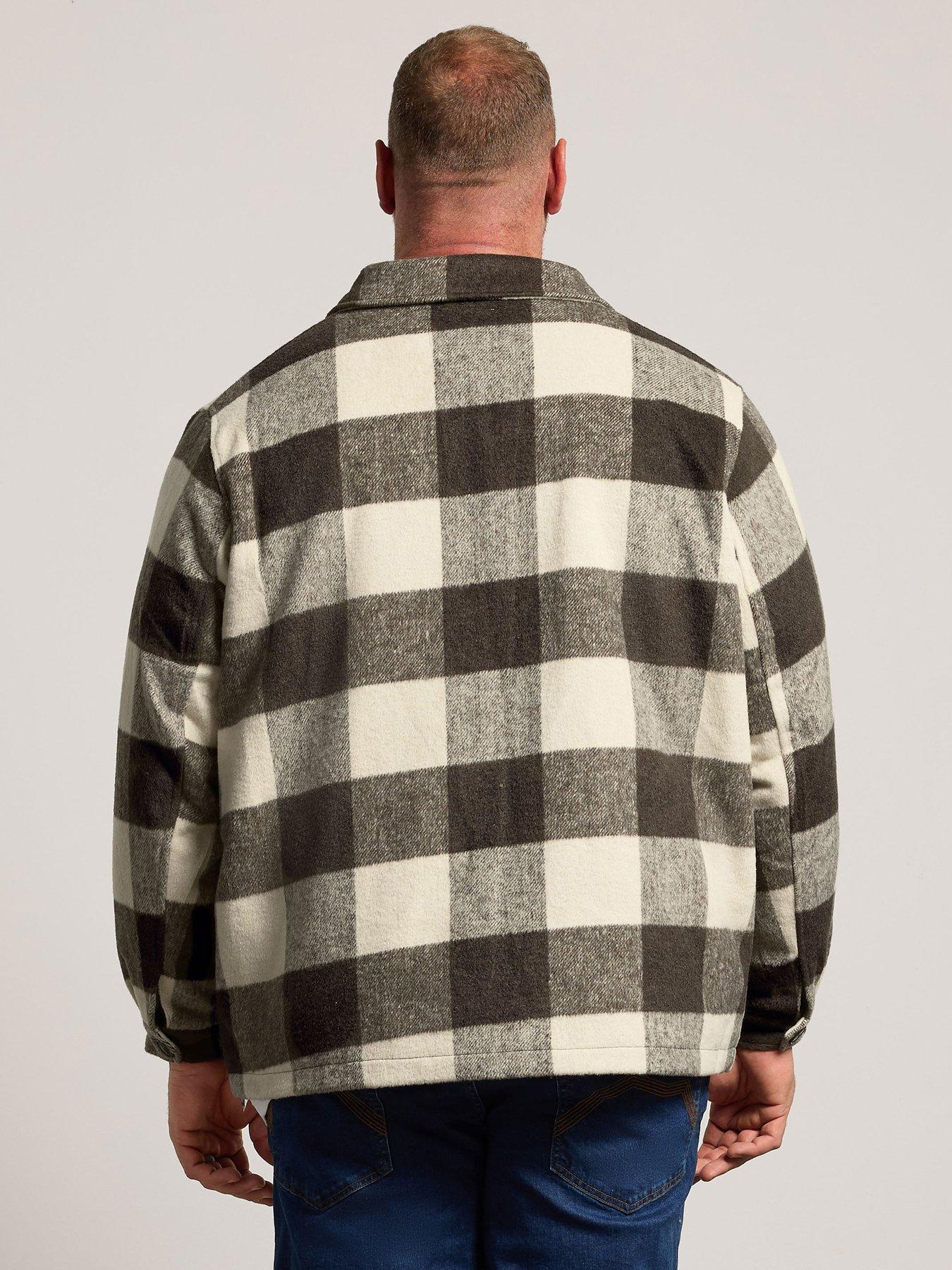 Image 2 of 4 of BadRhino Mens Big &amp; Tall Check Button-Through Shacket - Brown
