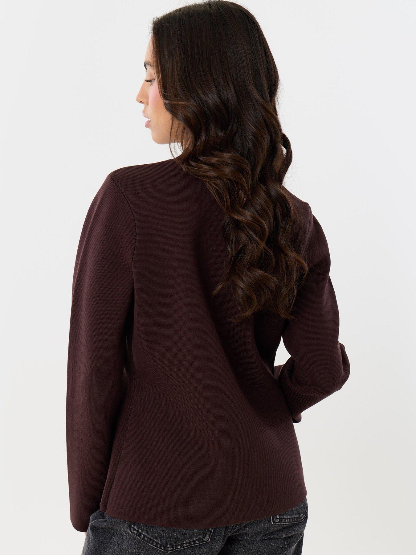 Image 2 of 5 of Threadbare Ladies Jasmina Fireman Clasp Knit Cardigan - Choc