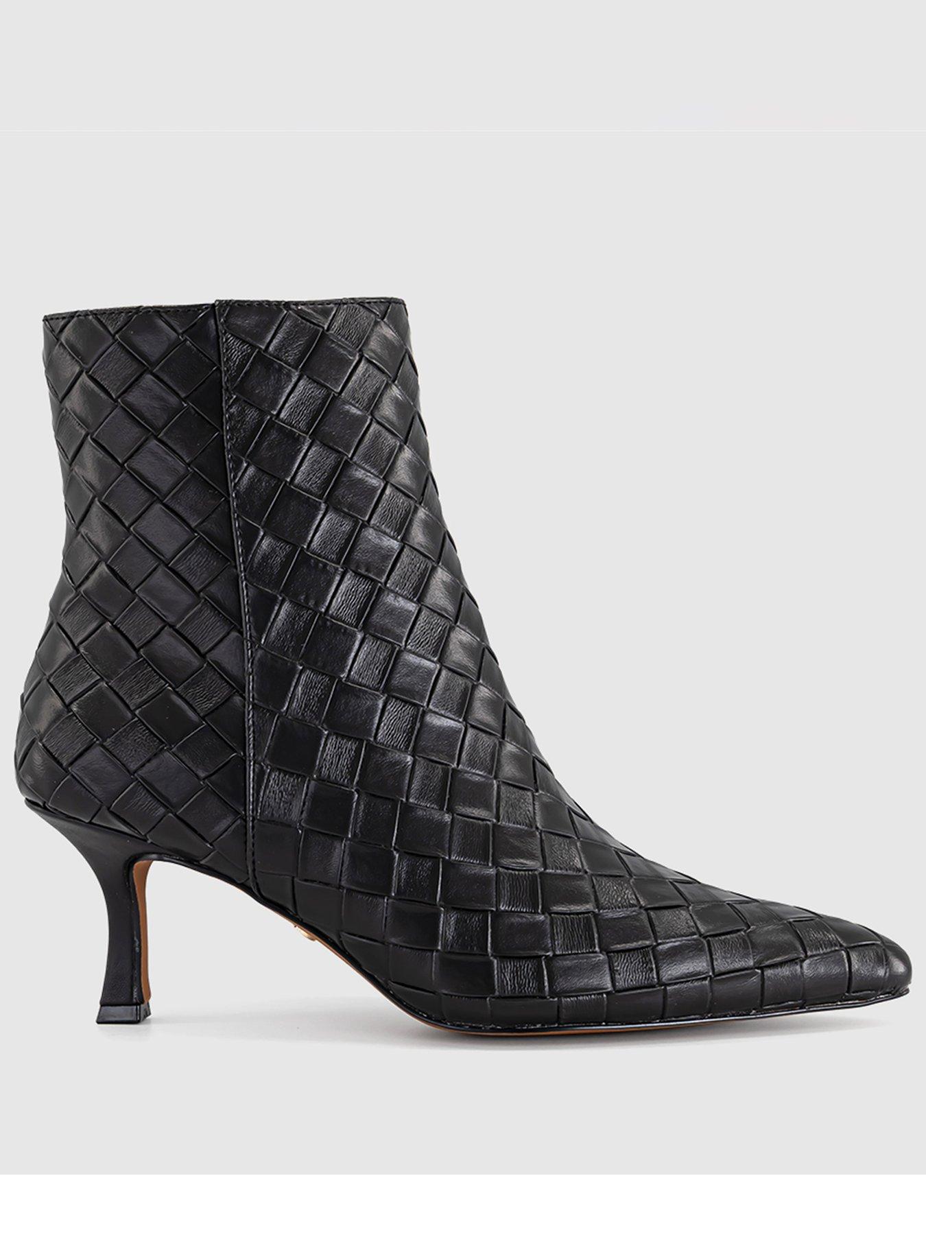 Image 1 of 4 of OFFICE Allure - Basket Weave Ankle Boot Black