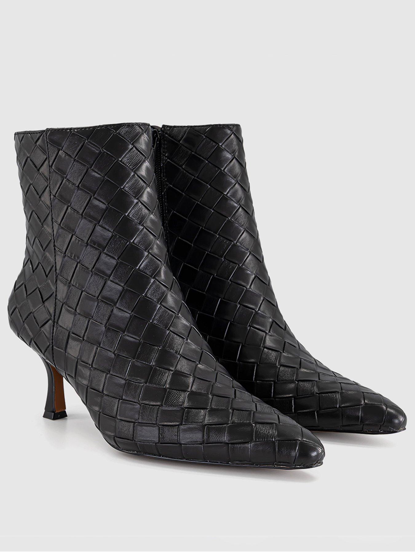 Image 2 of 4 of OFFICE Allure - Basket Weave Ankle Boot Black