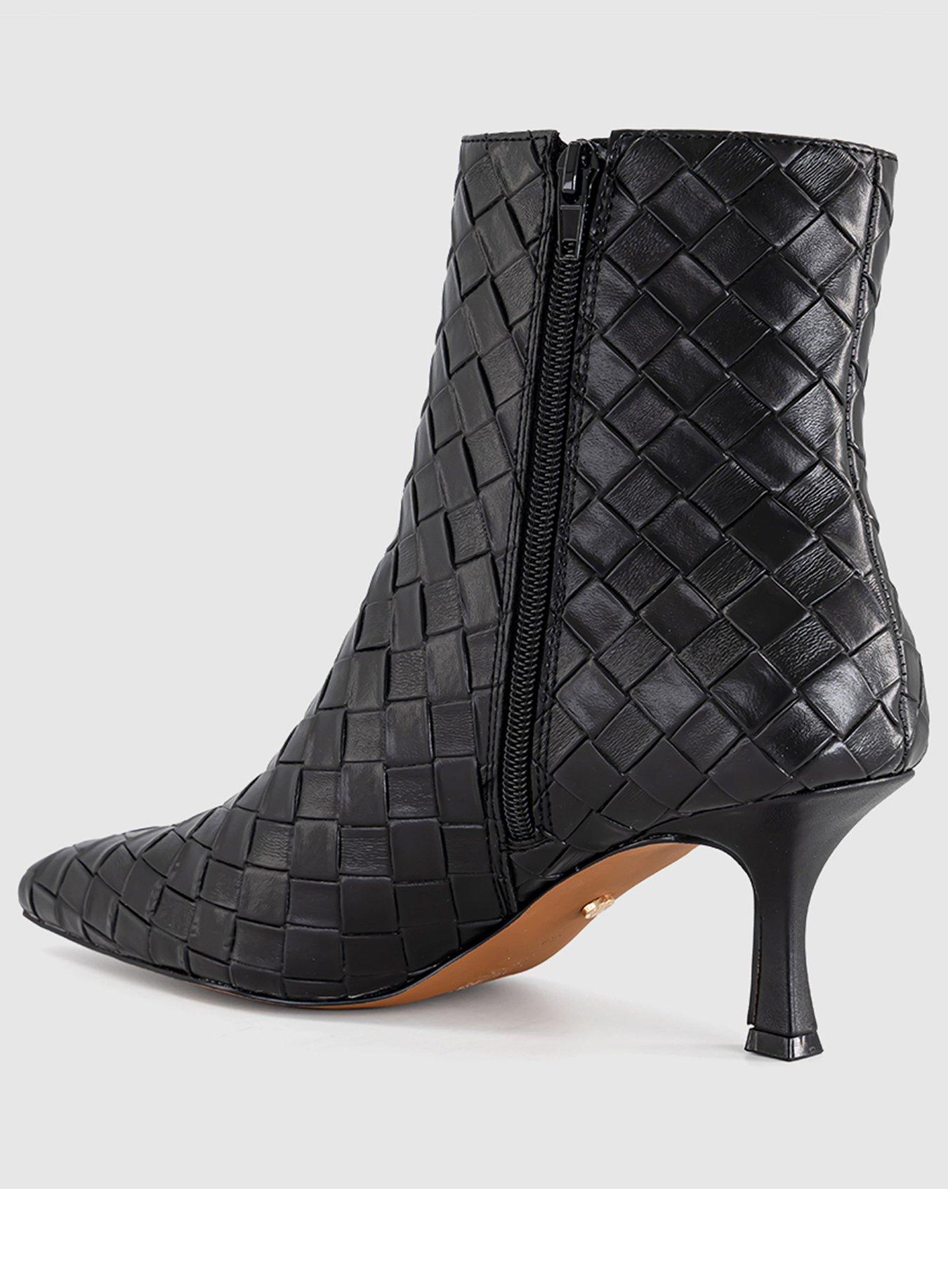 Image 3 of 4 of OFFICE Allure - Basket Weave Ankle Boot Black