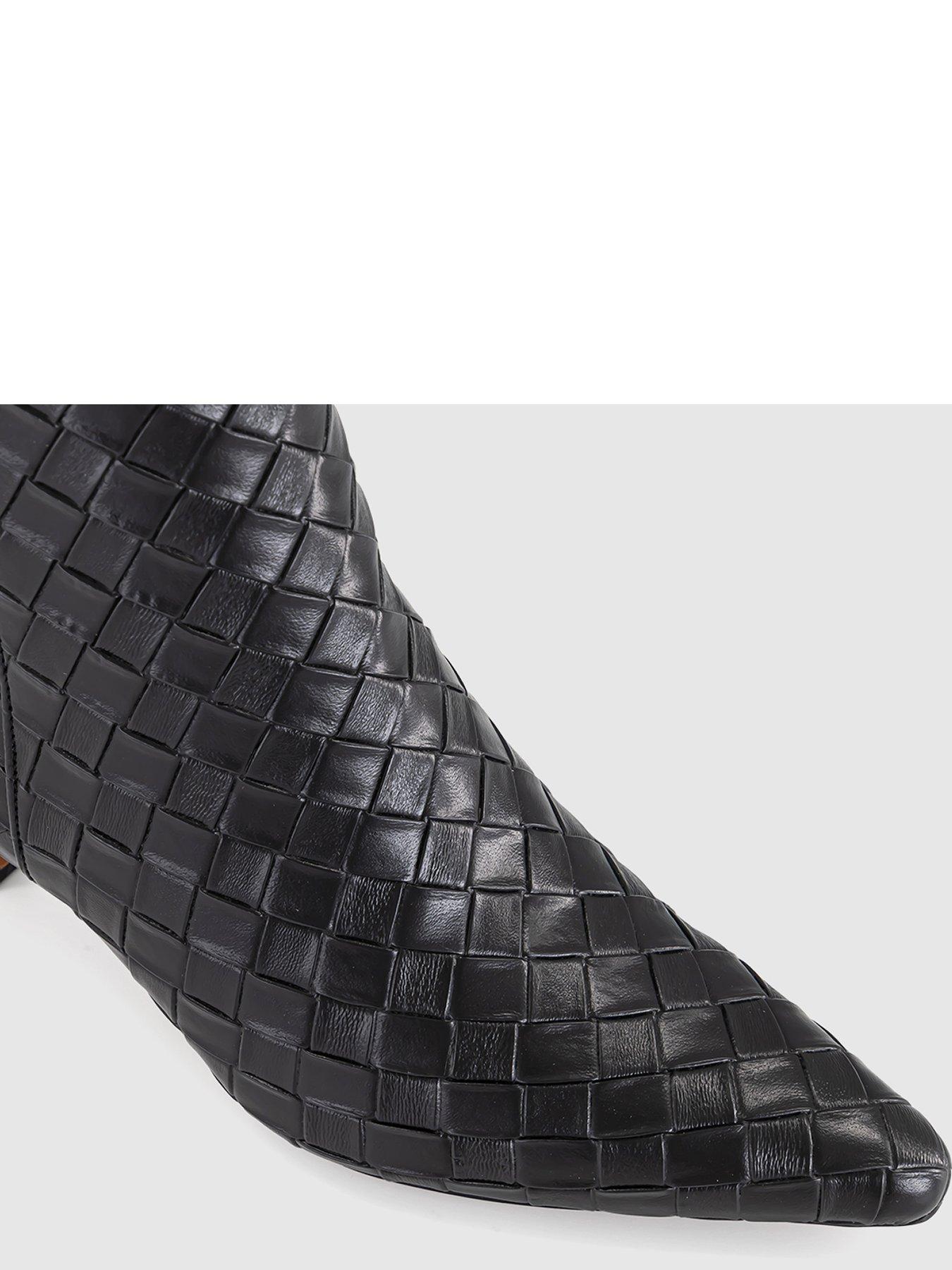 Image 4 of 4 of OFFICE Allure - Basket Weave Ankle Boot Black