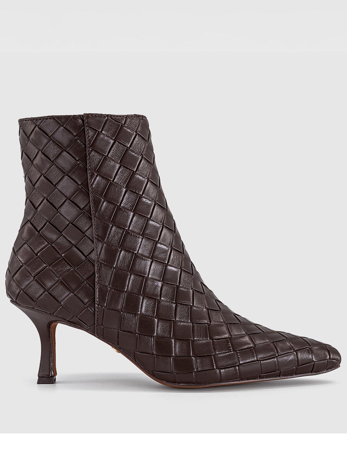 Image 1 of 4 of OFFICE Allure - Basket Weave Ankle Boot Brown