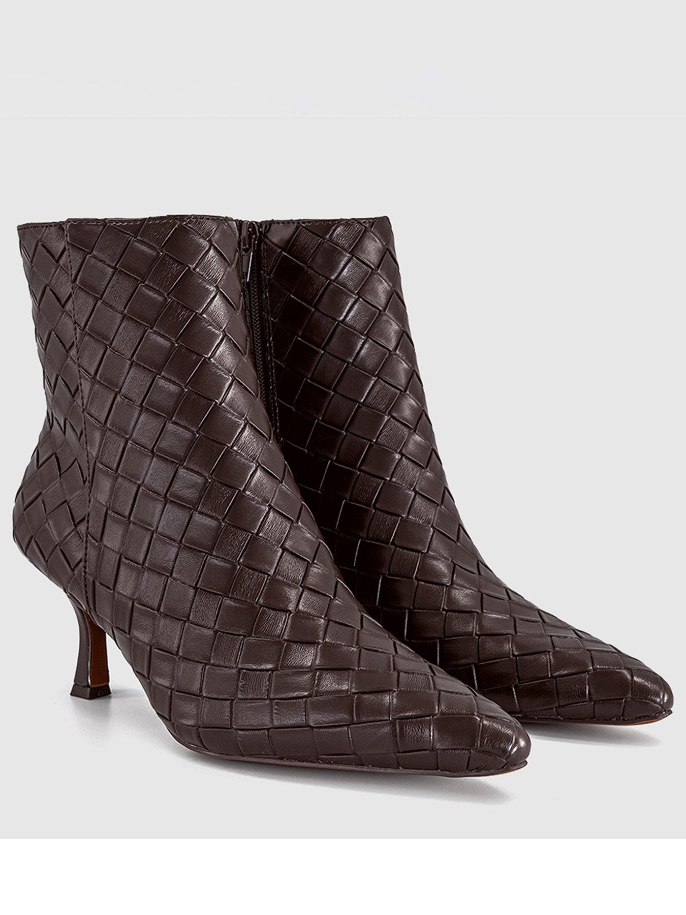 Image 2 of 4 of OFFICE Allure - Basket Weave Ankle Boot Brown
