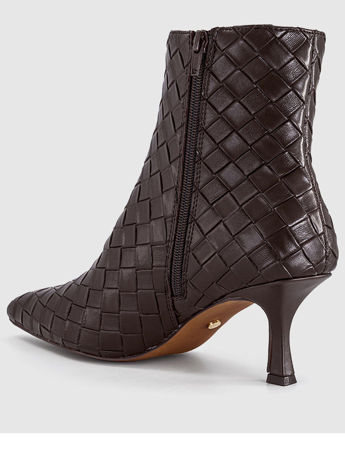 Image 3 of 4 of OFFICE Allure - Basket Weave Ankle Boot Brown