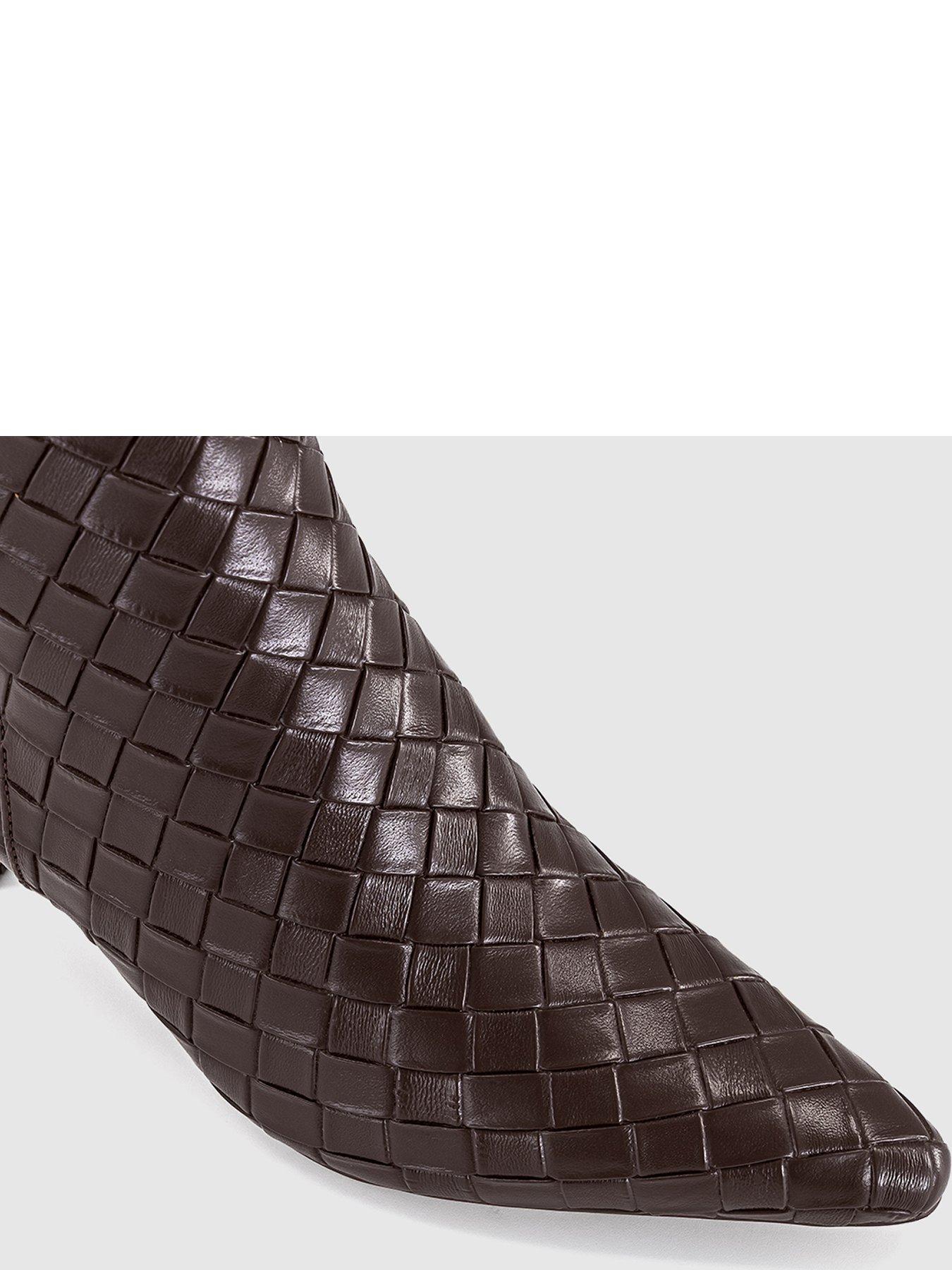 Image 4 of 4 of OFFICE Allure - Basket Weave Ankle Boot Brown