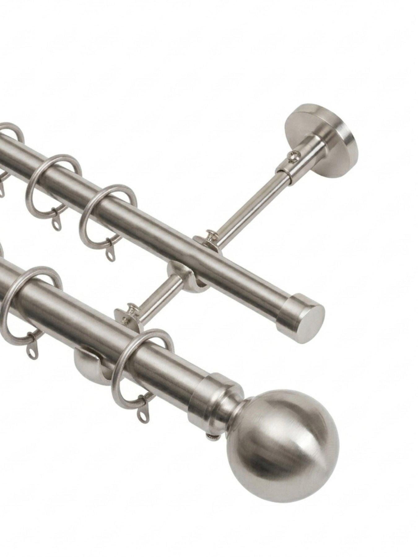 The Very Collection Double Ball End Curtain Pole 120-320cm 19mm  &  28mm