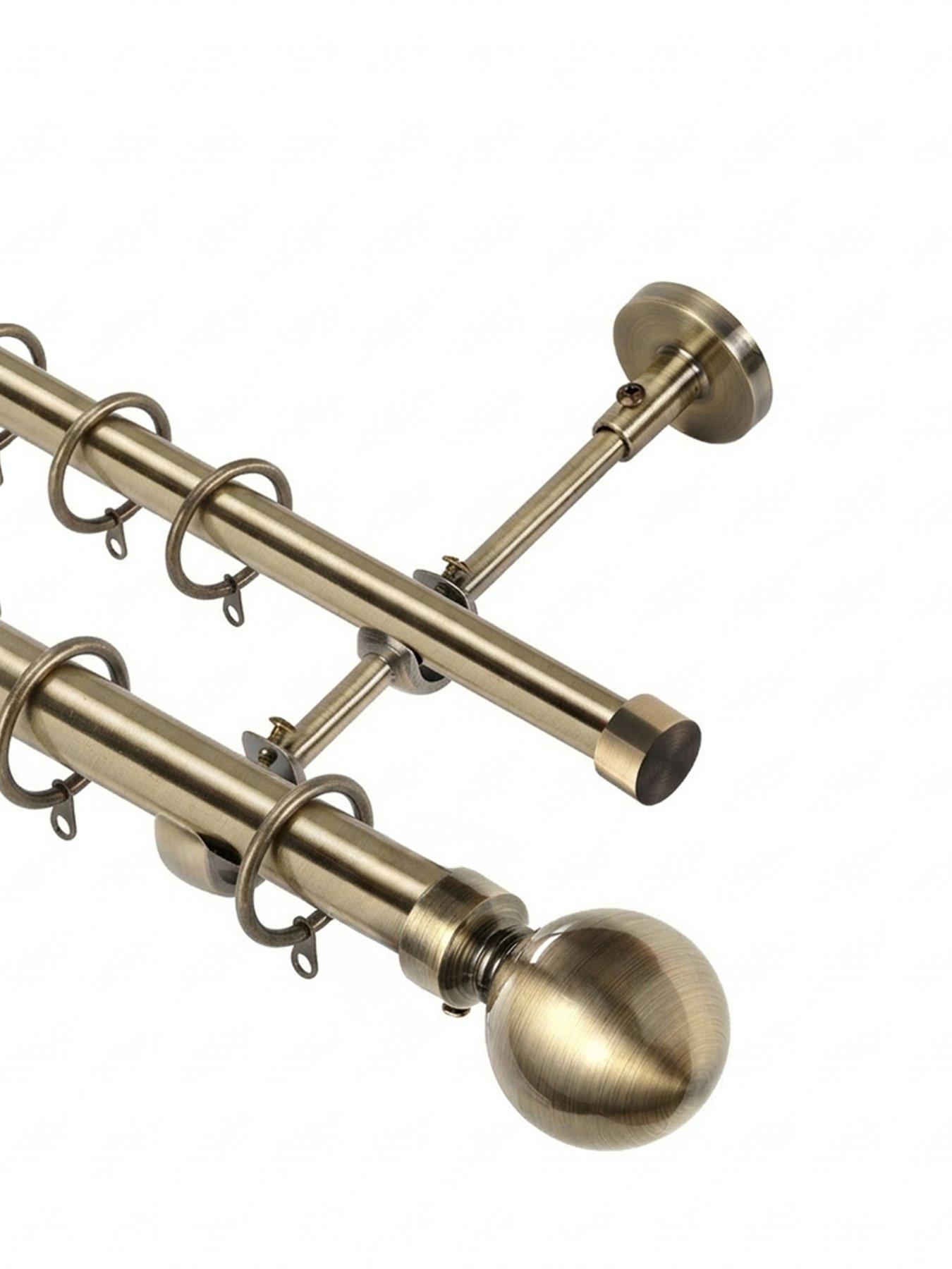 The Very Collection Double Ball End Curtain Pole 120-320cm 19mm  &  28mm