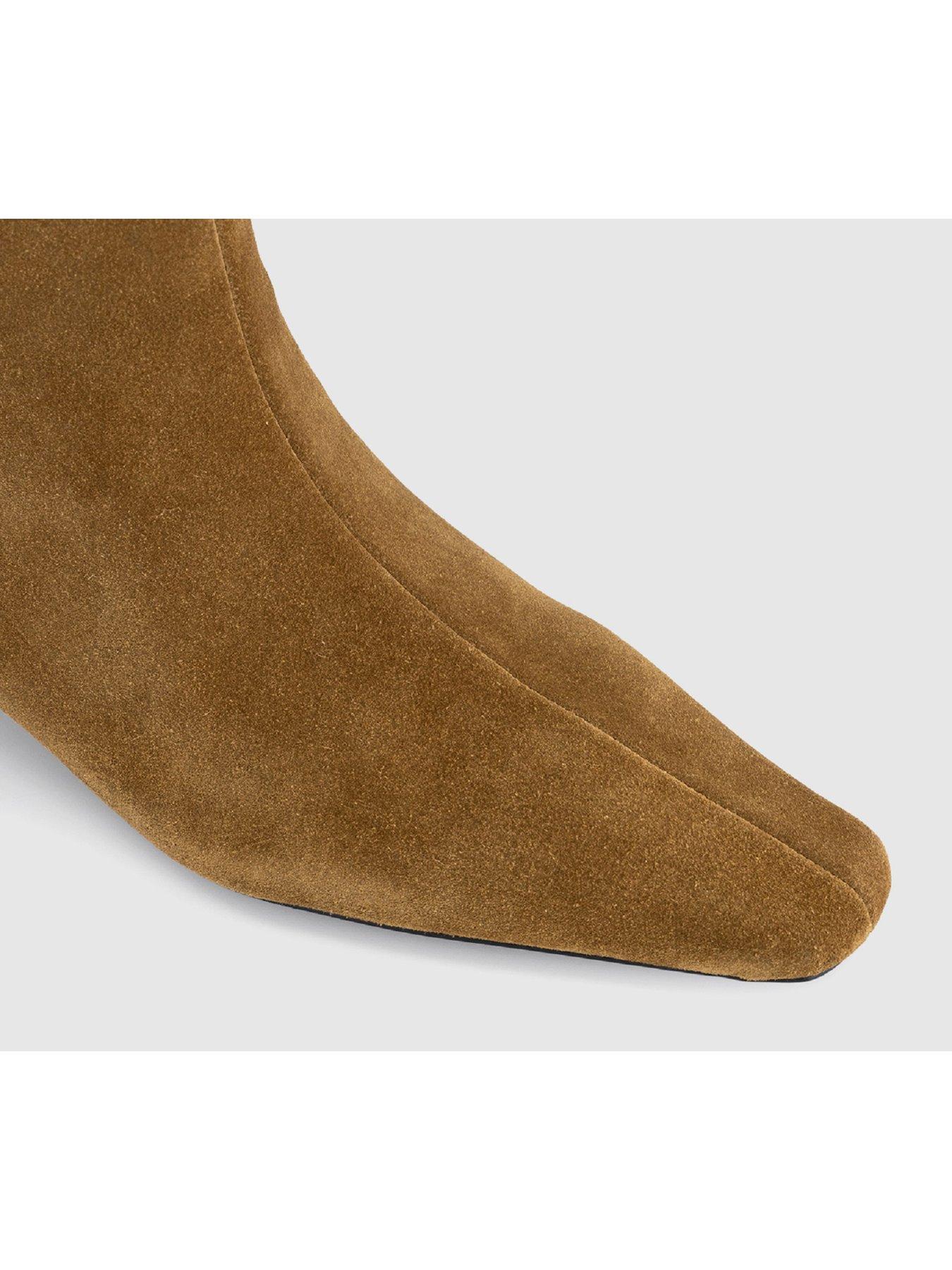 Image 3 of 4 of OFFICE Apricot Low Heel Chisel Toe Boots - Brown