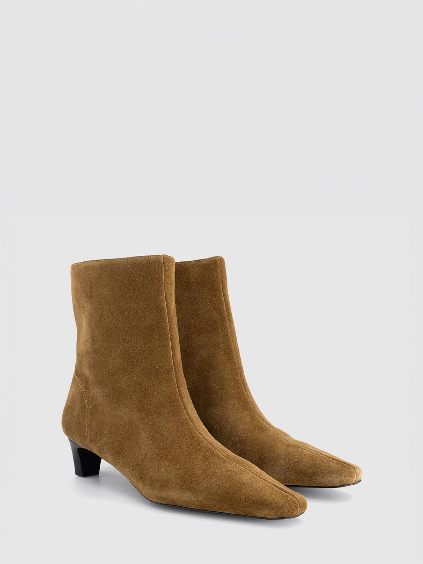 Image 4 of 4 of OFFICE Apricot Low Heel Chisel Toe Boots - Brown