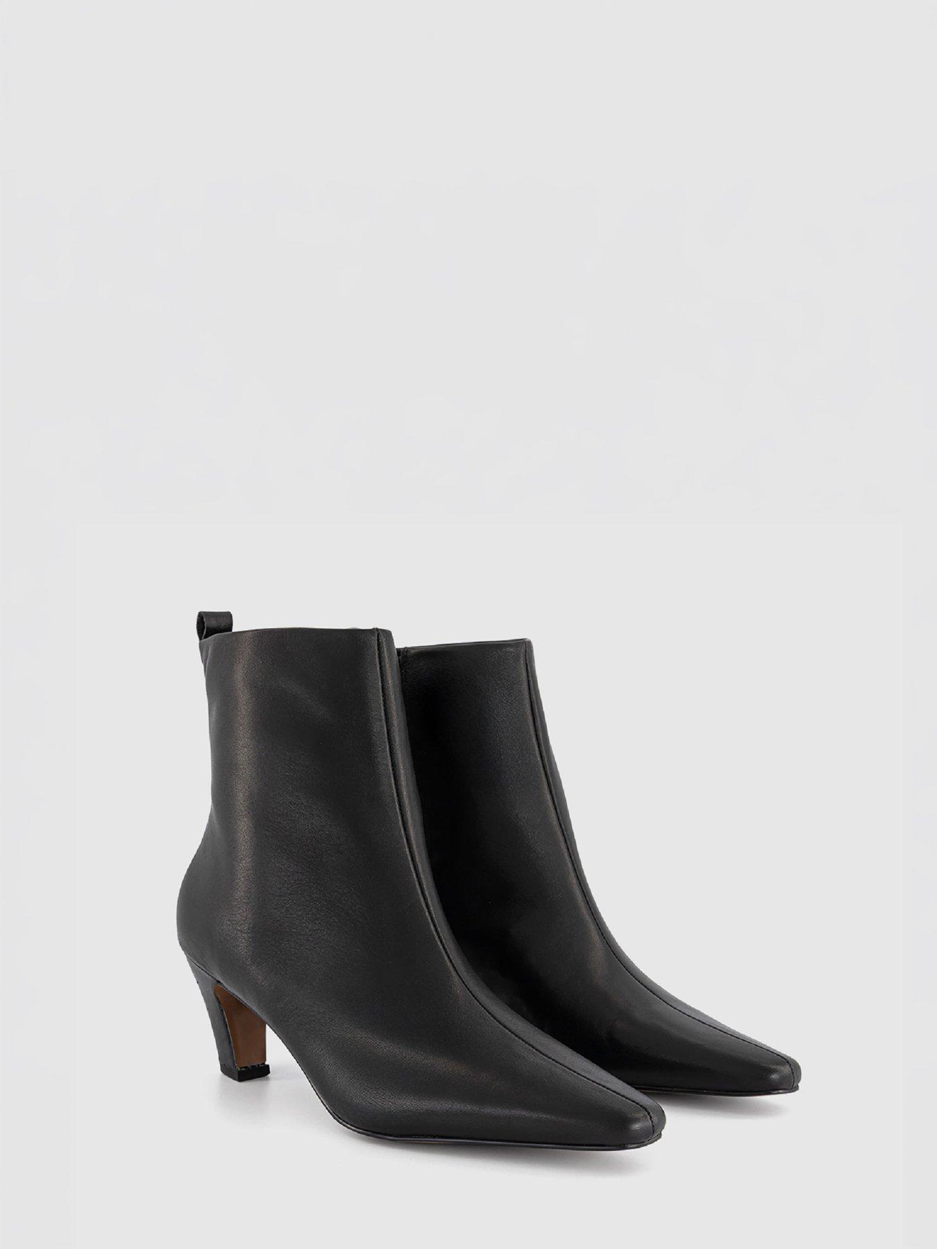 Image 4 of 4 of OFFICE Addison Curve Heel Ankle Boots- Black