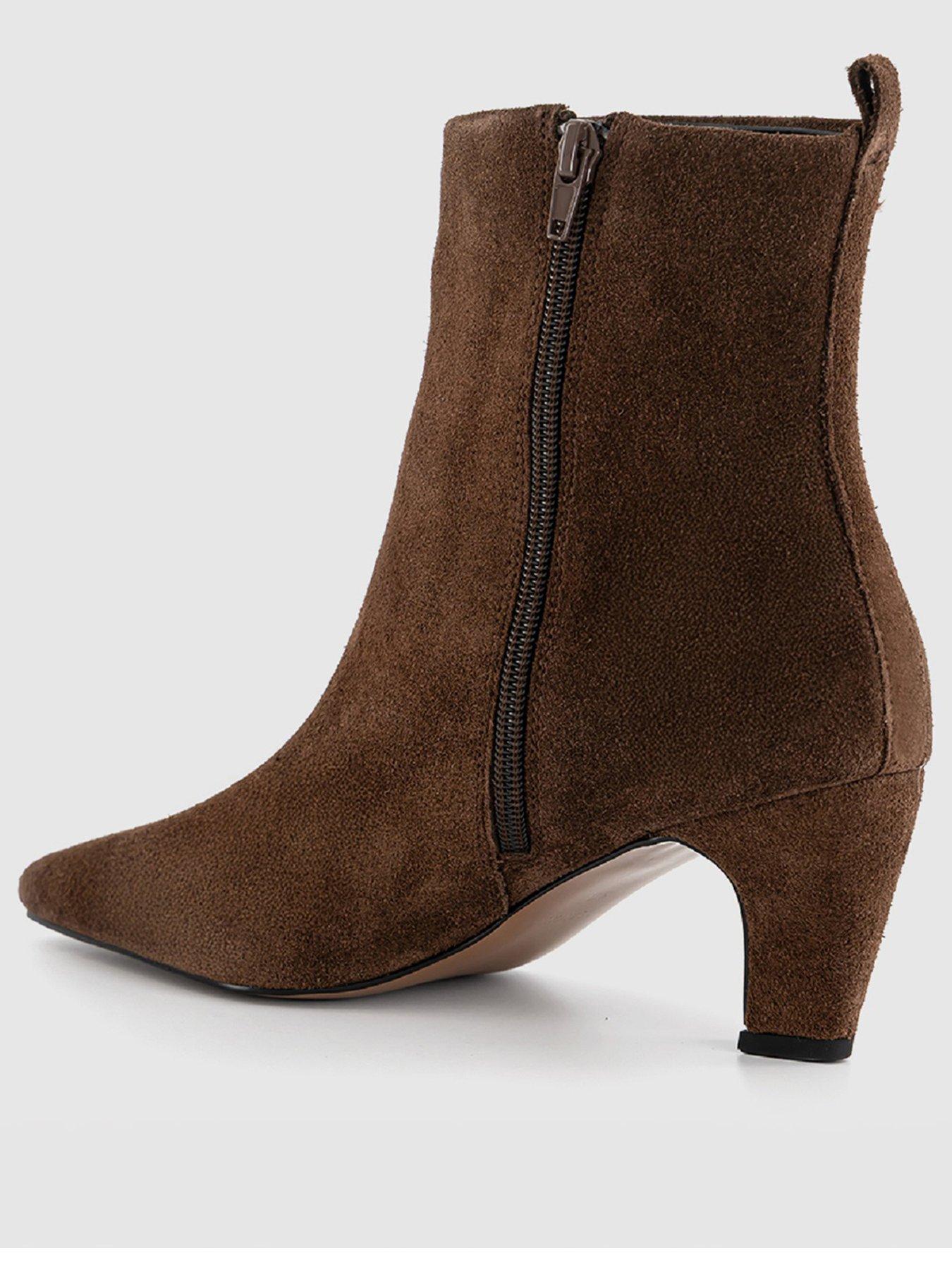 Image 2 of 4 of OFFICE Addison Curve Heel Ankle Boots - Brown