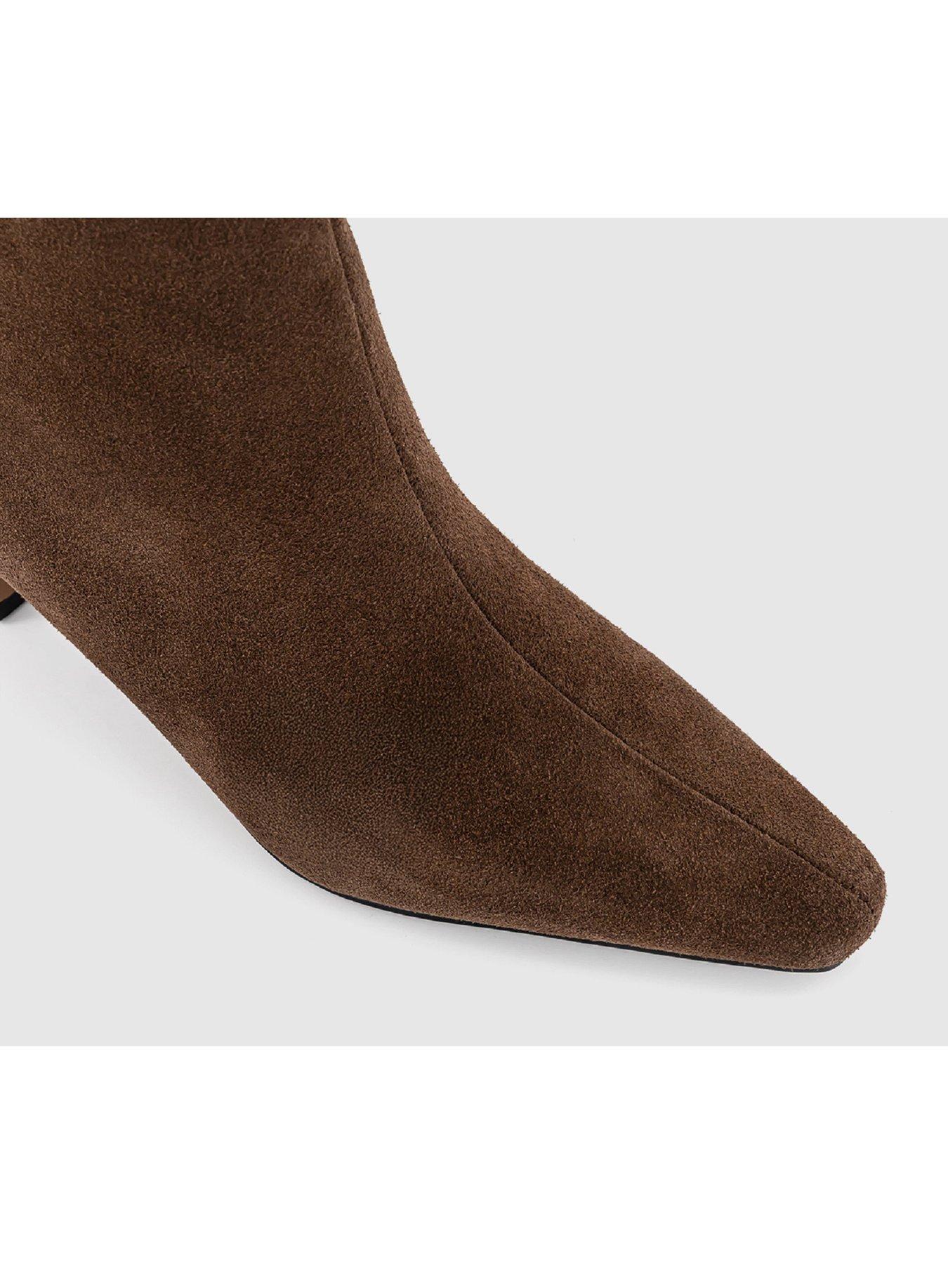 Image 3 of 4 of OFFICE Addison Curve Heel Ankle Boots - Brown