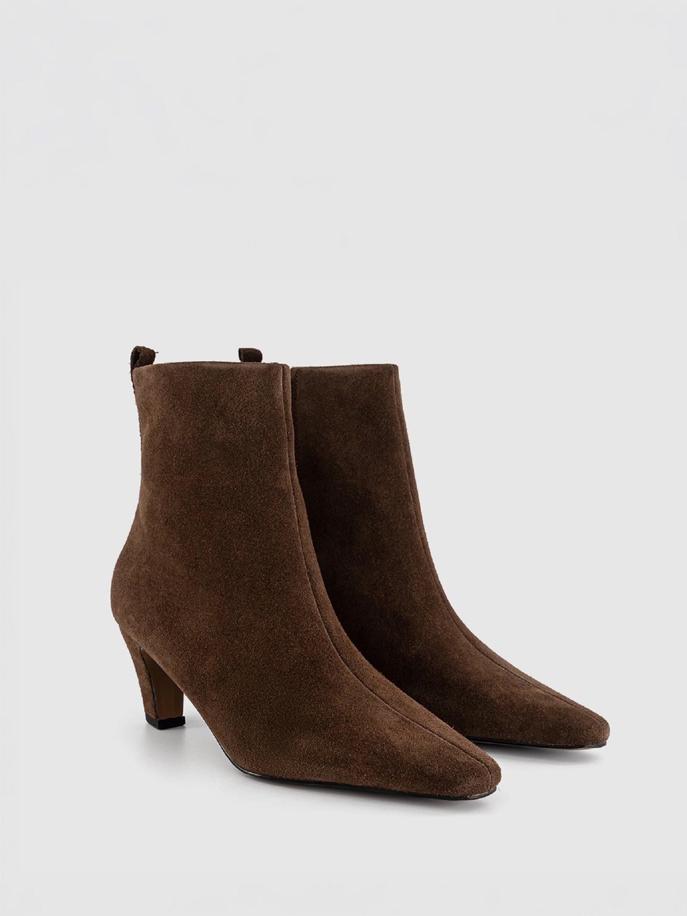 Image 4 of 4 of OFFICE Addison Curve Heel Ankle Boots - Brown