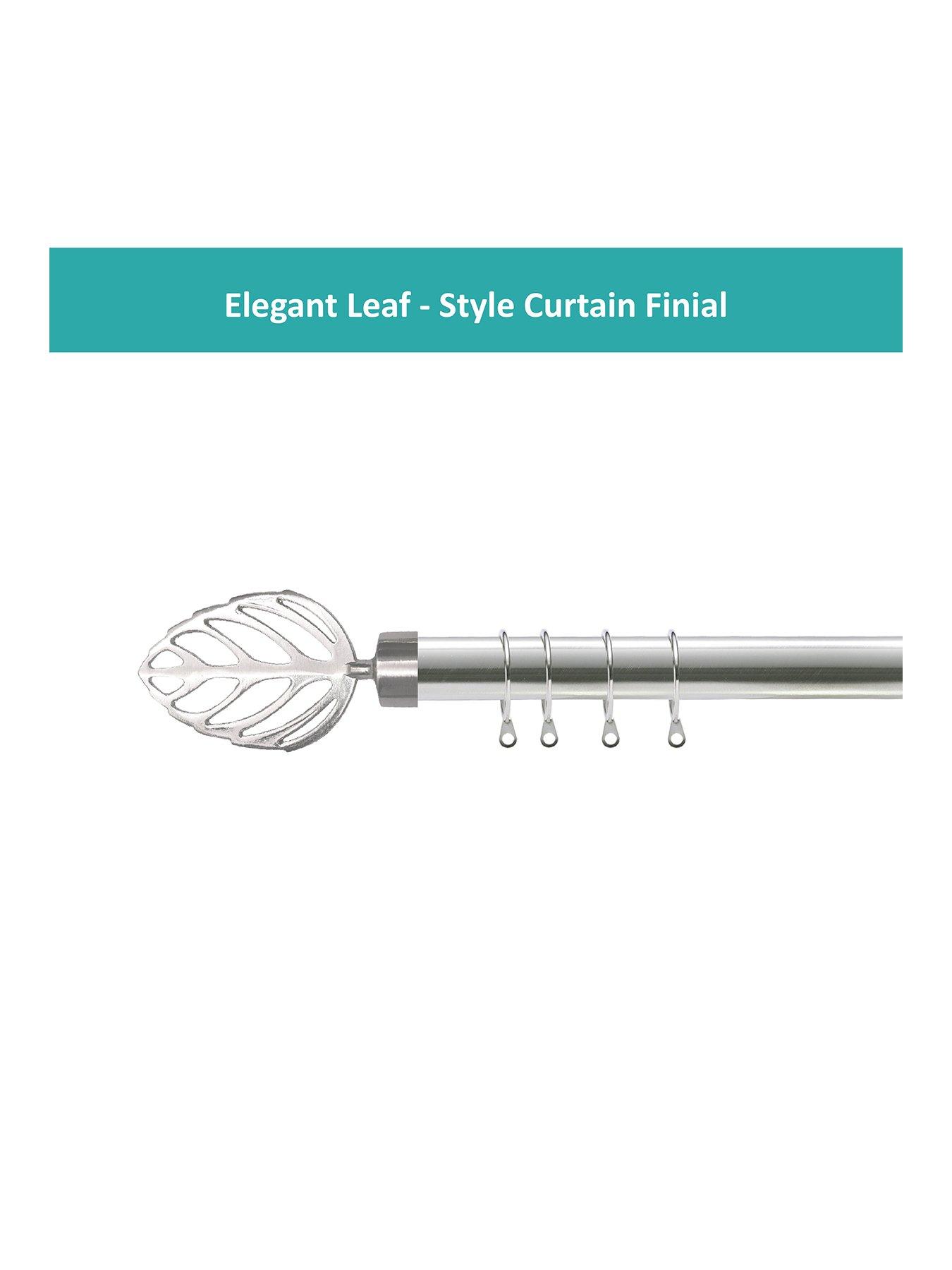 Image 2 of 7 of The Very Collection Leaf Finial Design 28mm Pole Set 210-360cm