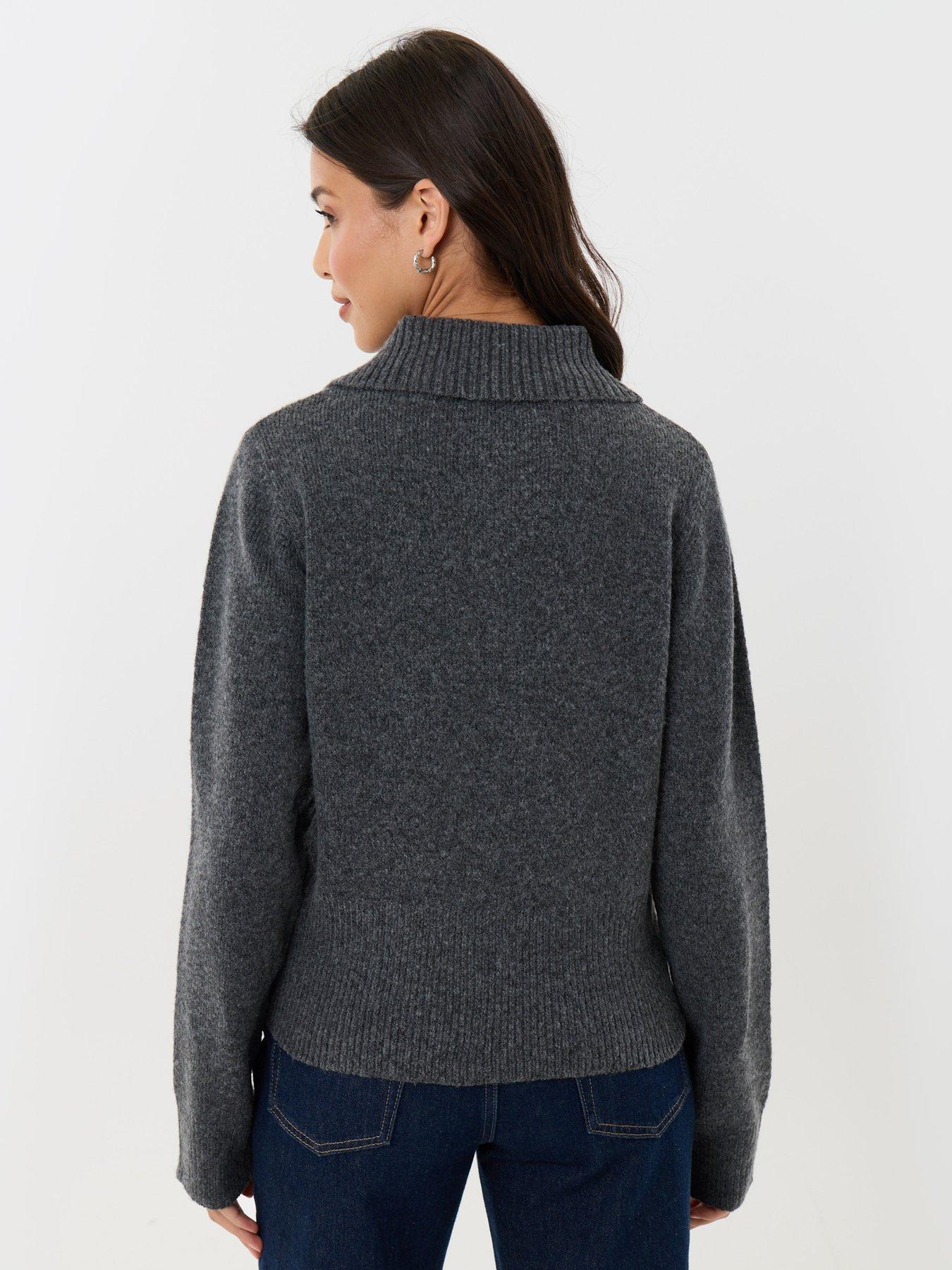Image 2 of 4 of Threadbare Polo Button Up Cardigan In Charcoal Grey