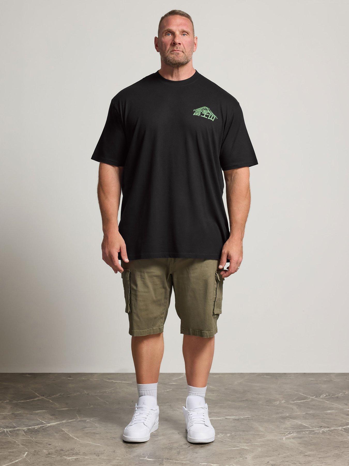Image 3 of 4 of BadRhino Mens Extra Long Graphic Back Print T-Shirt - Black