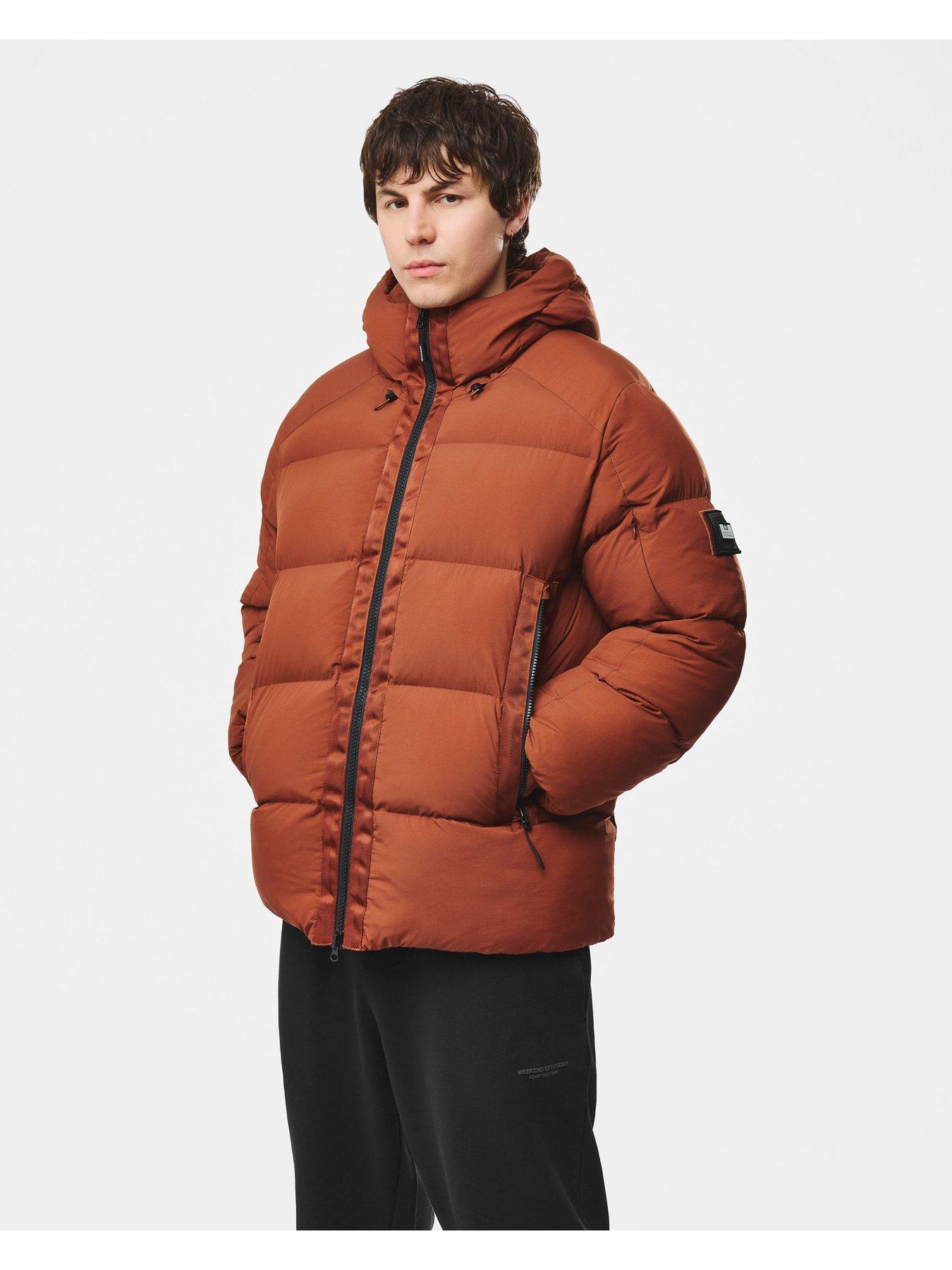 Image 1 of 7 of Weekend Offender Amsterdam Padded Hooded Coat - Brown